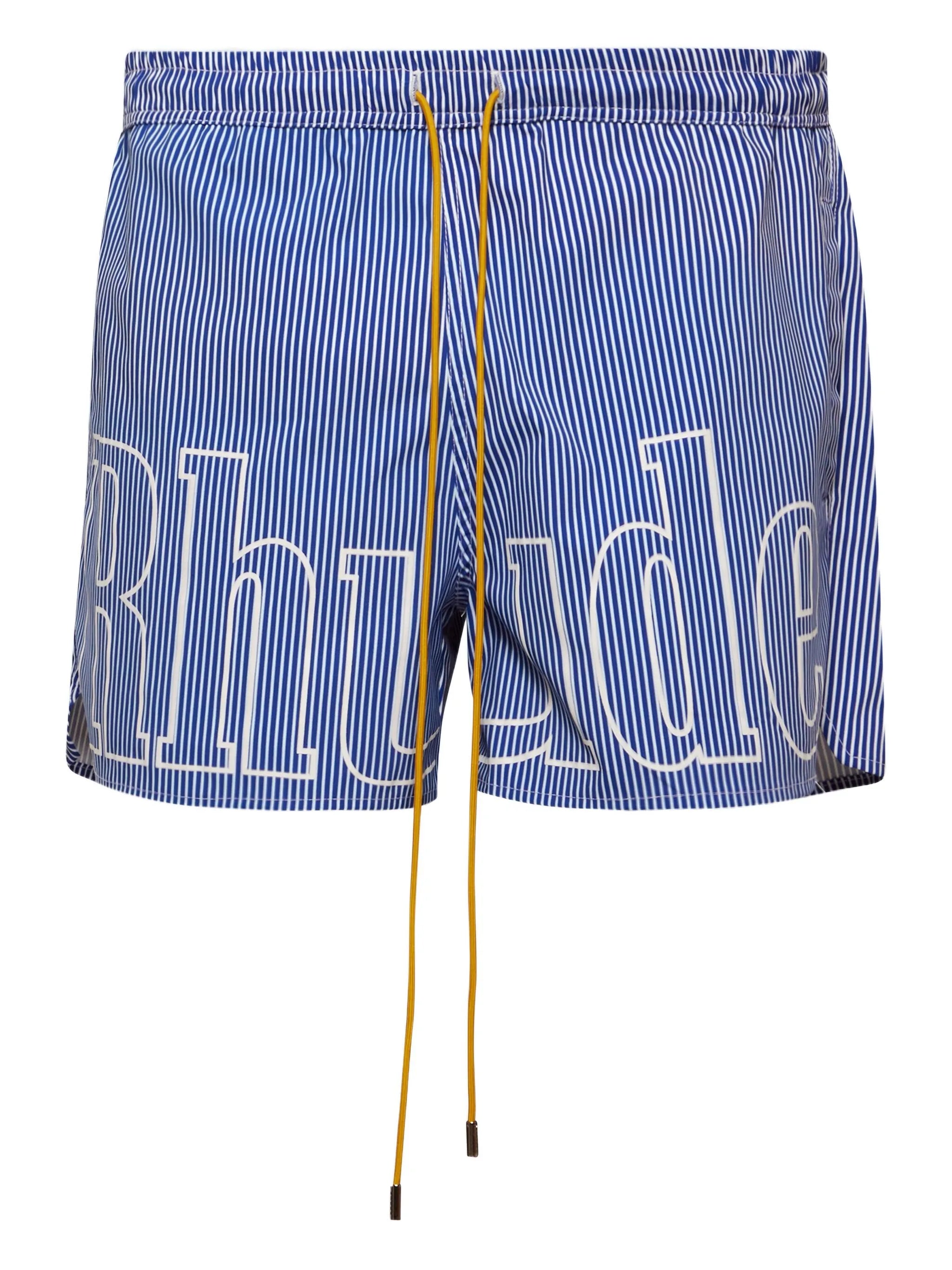 logo striped swim shorts