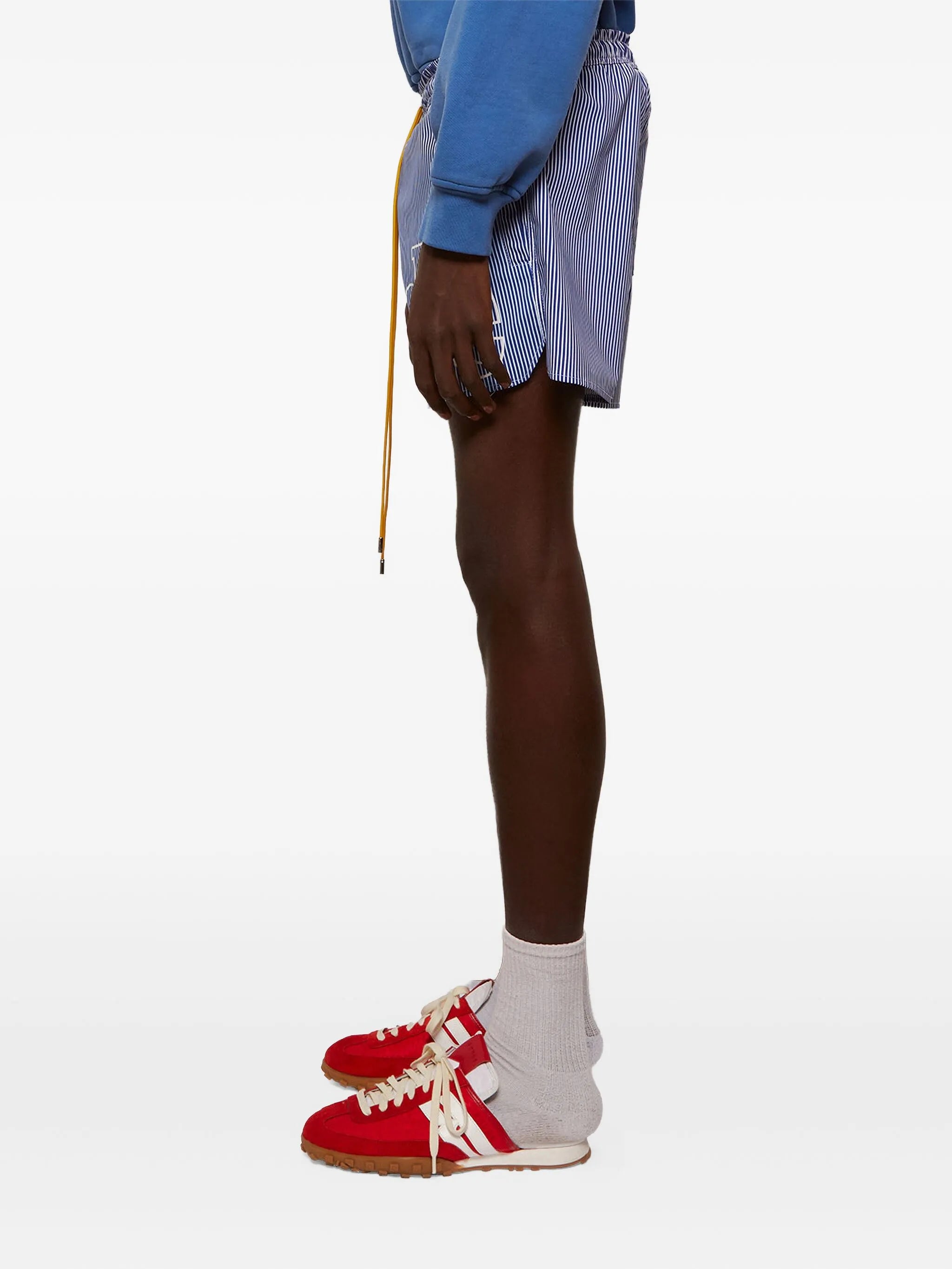 logo striped swim shorts