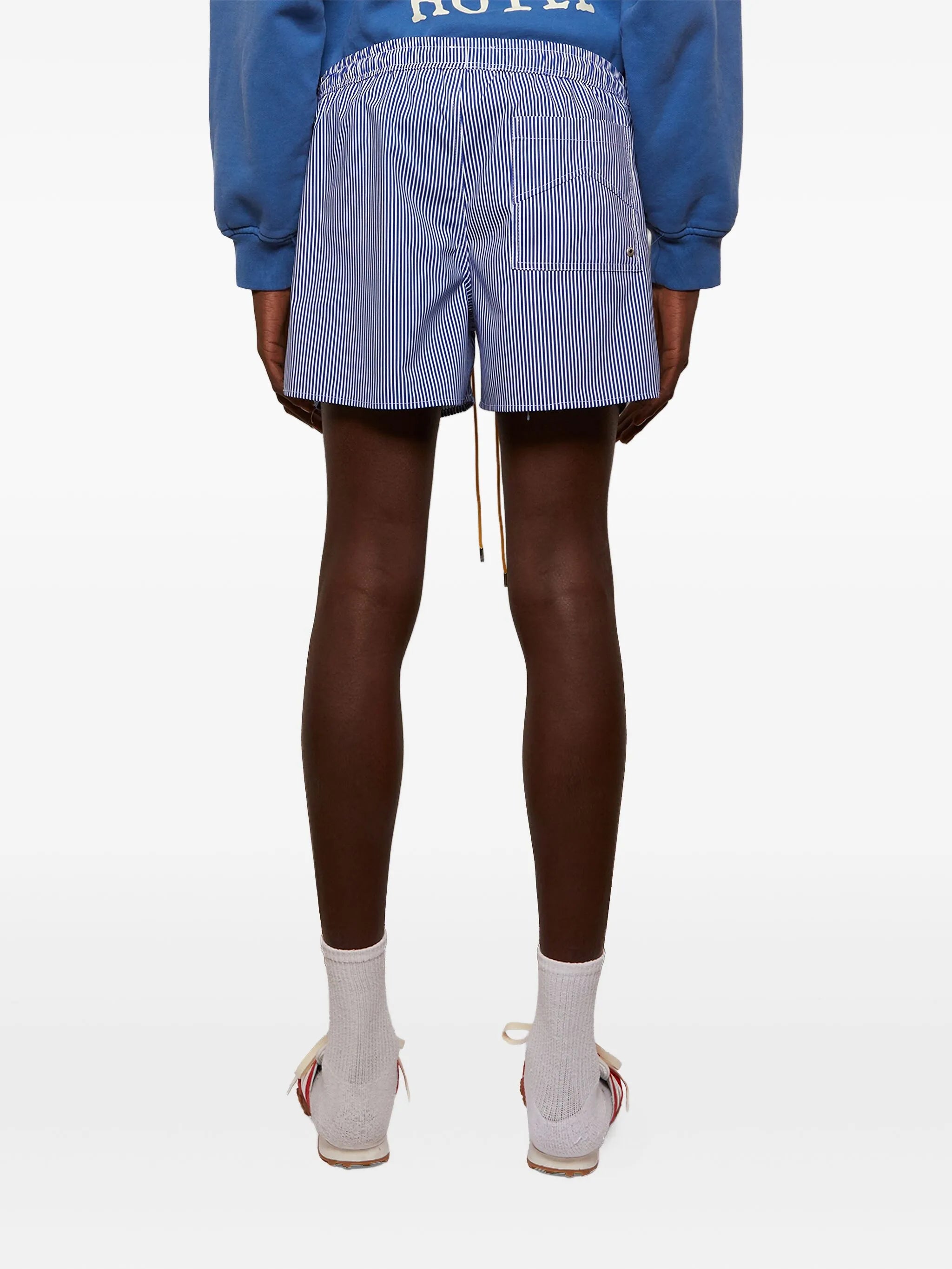 logo striped swim shorts