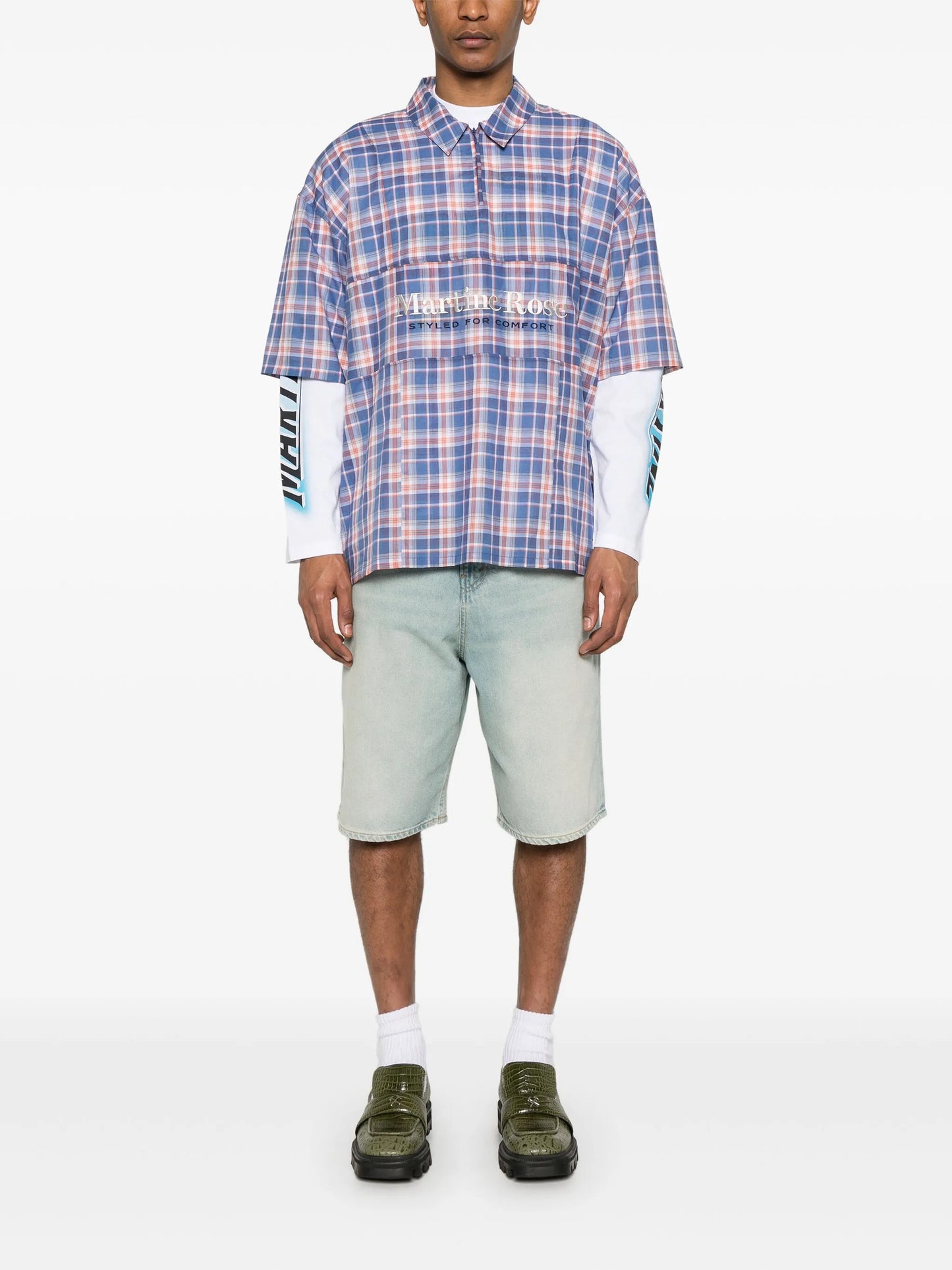 cotton checked polo shirt
