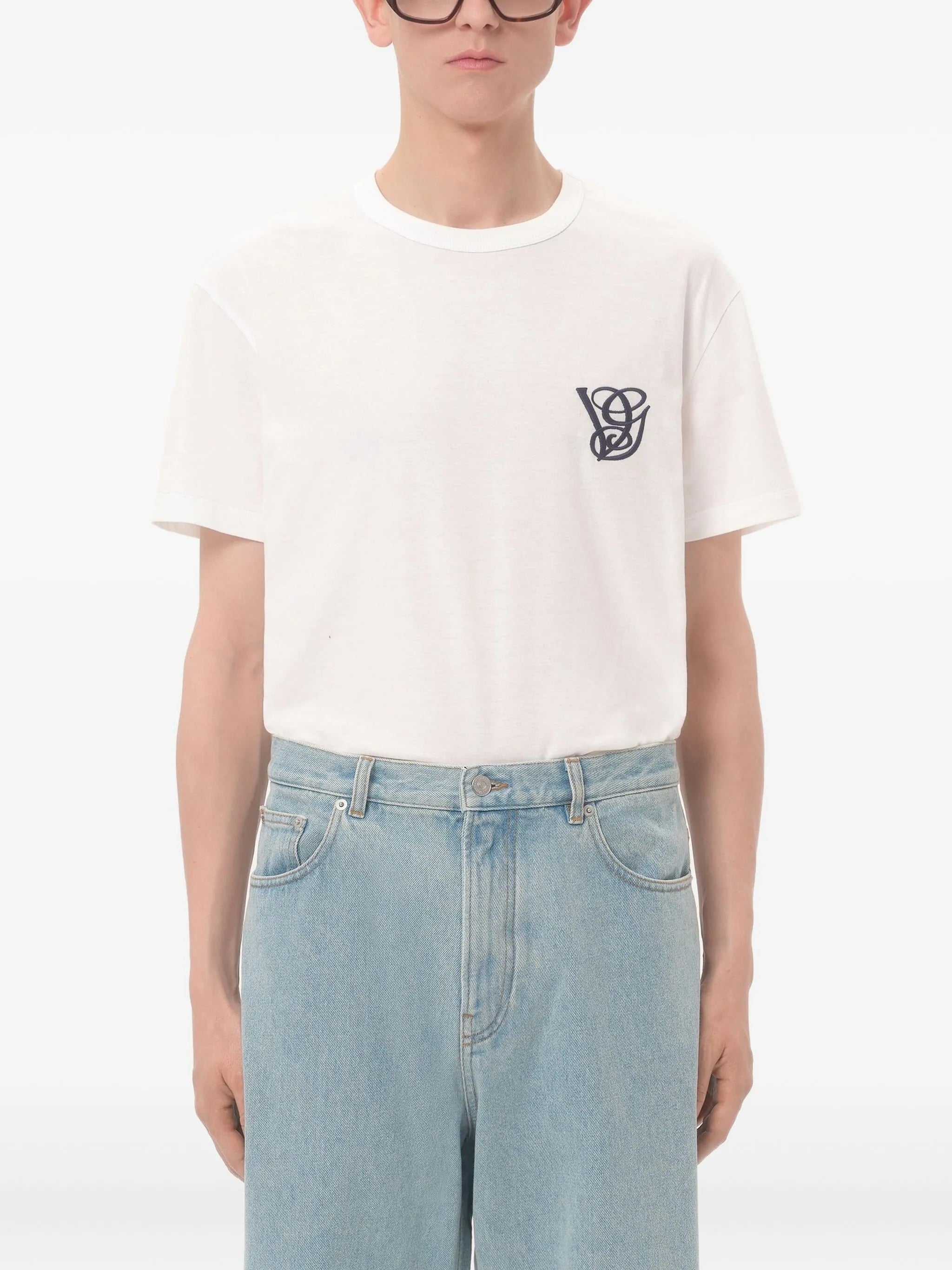 logo-embroidered crew-neck T-shirt