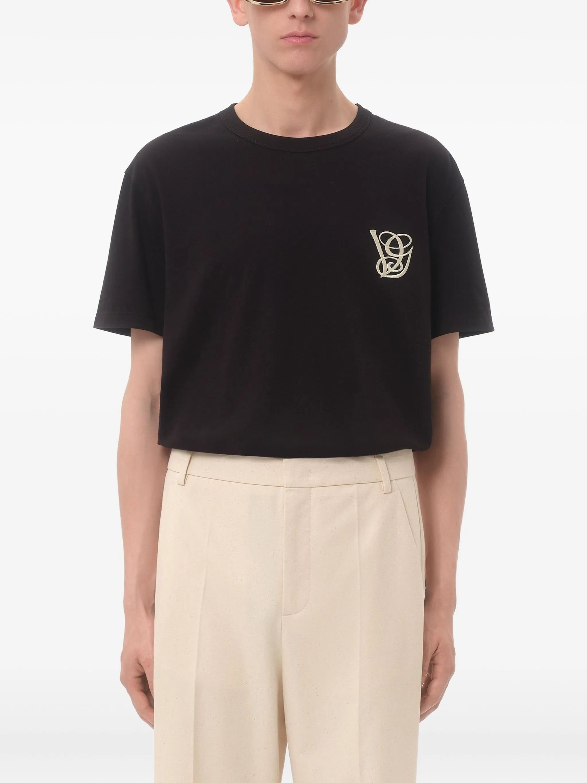 embroidered-logo T-shirt
