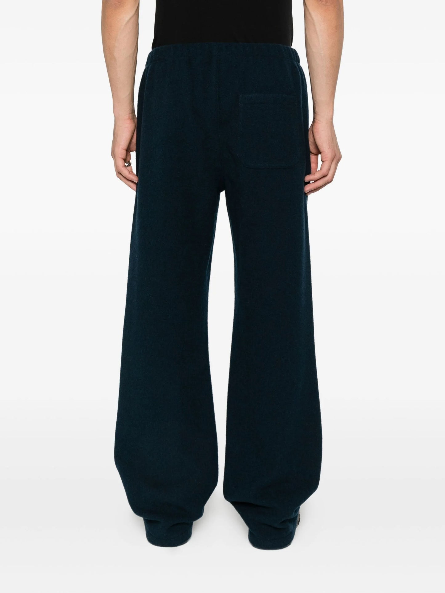 virgin wool straight-leg trousers