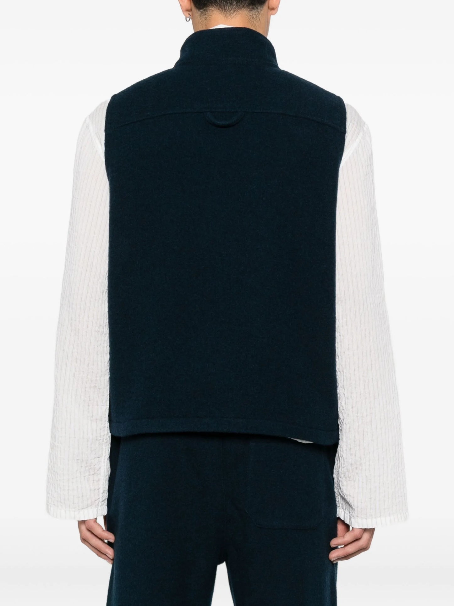 virgin wool zip-up gilet