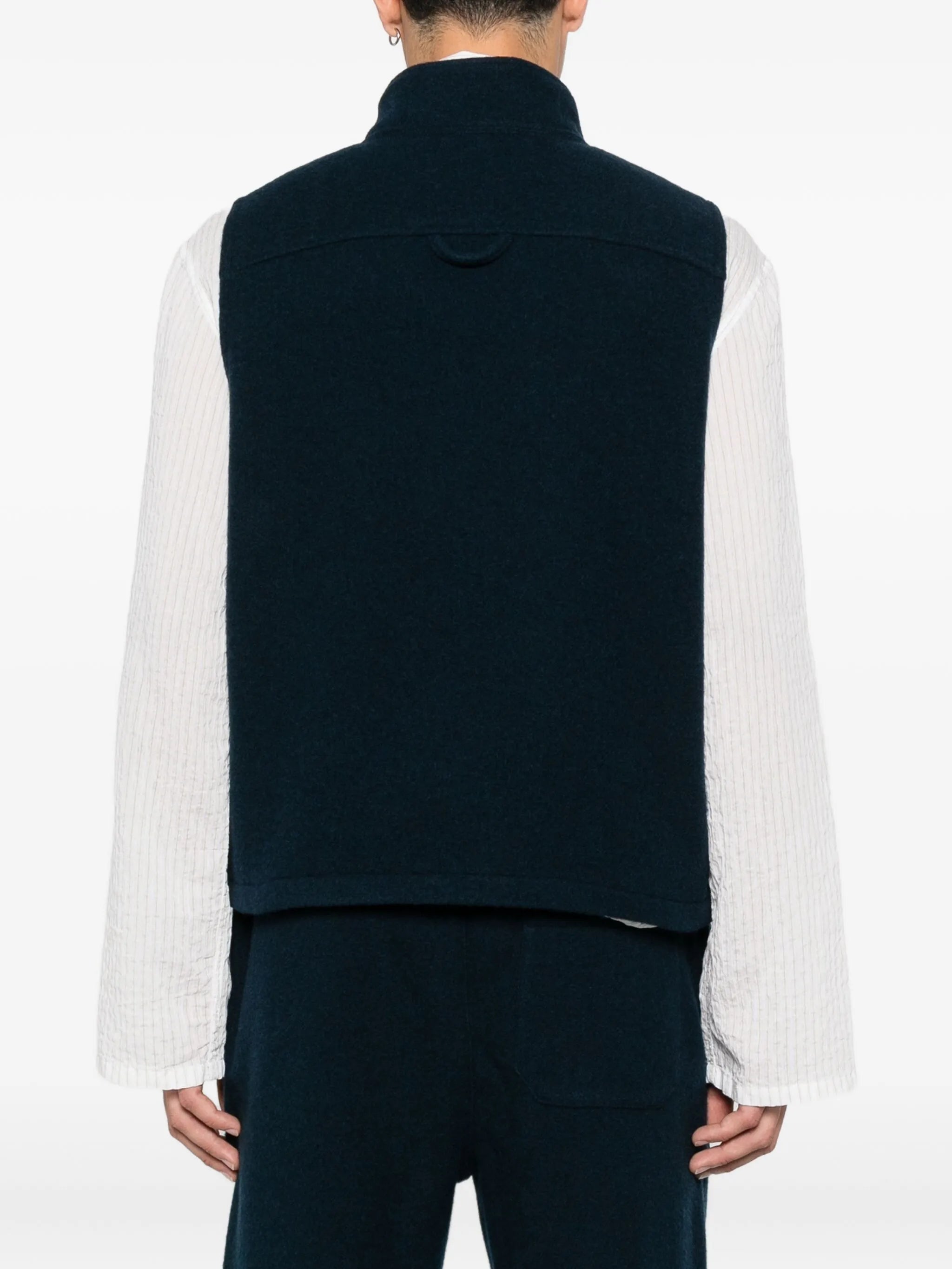 virgin wool zip-up gilet