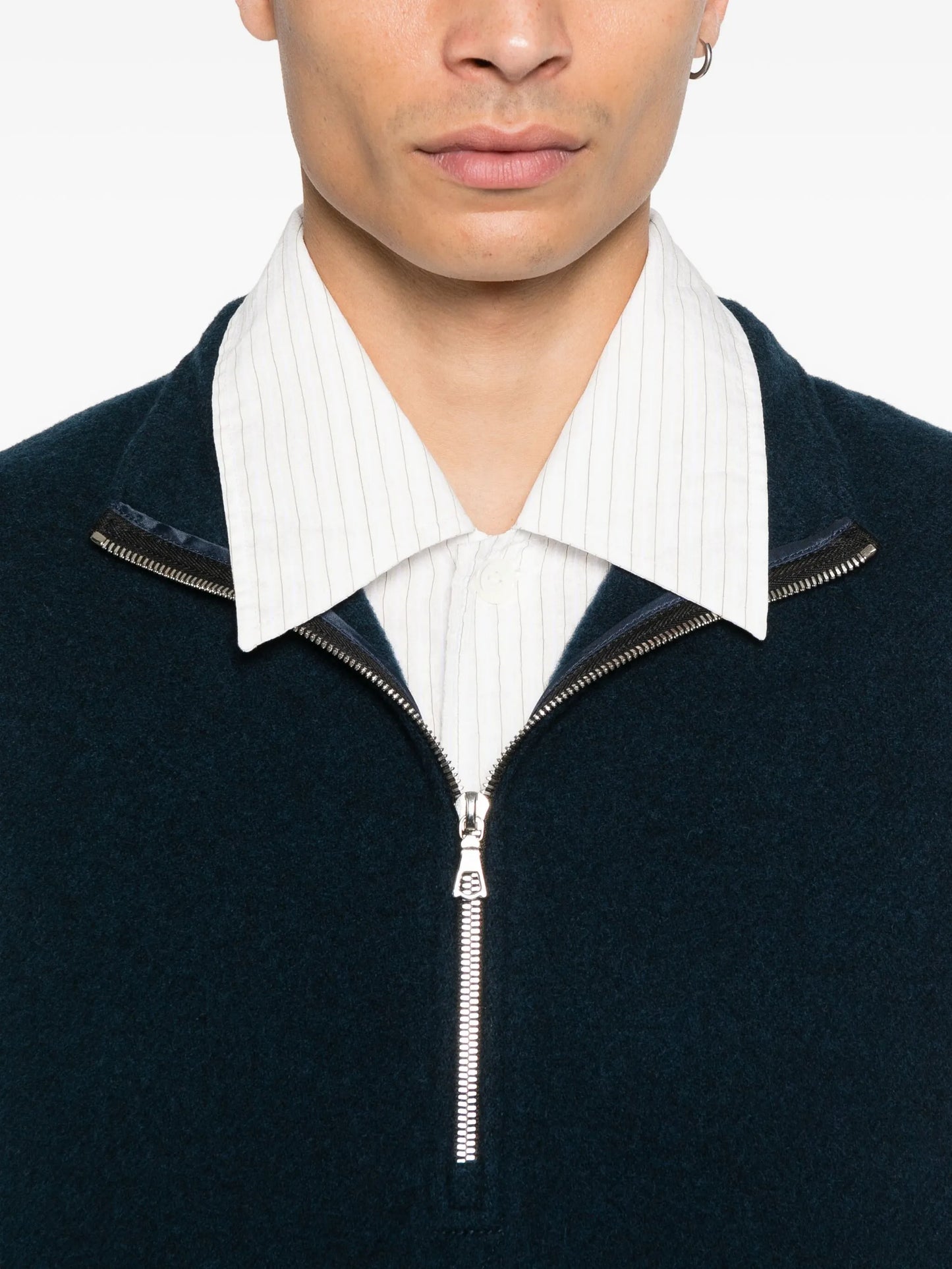 virgin wool zip-up gilet
