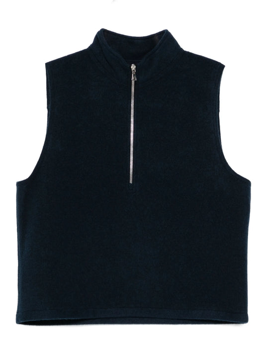 virgin wool zip-up gilet