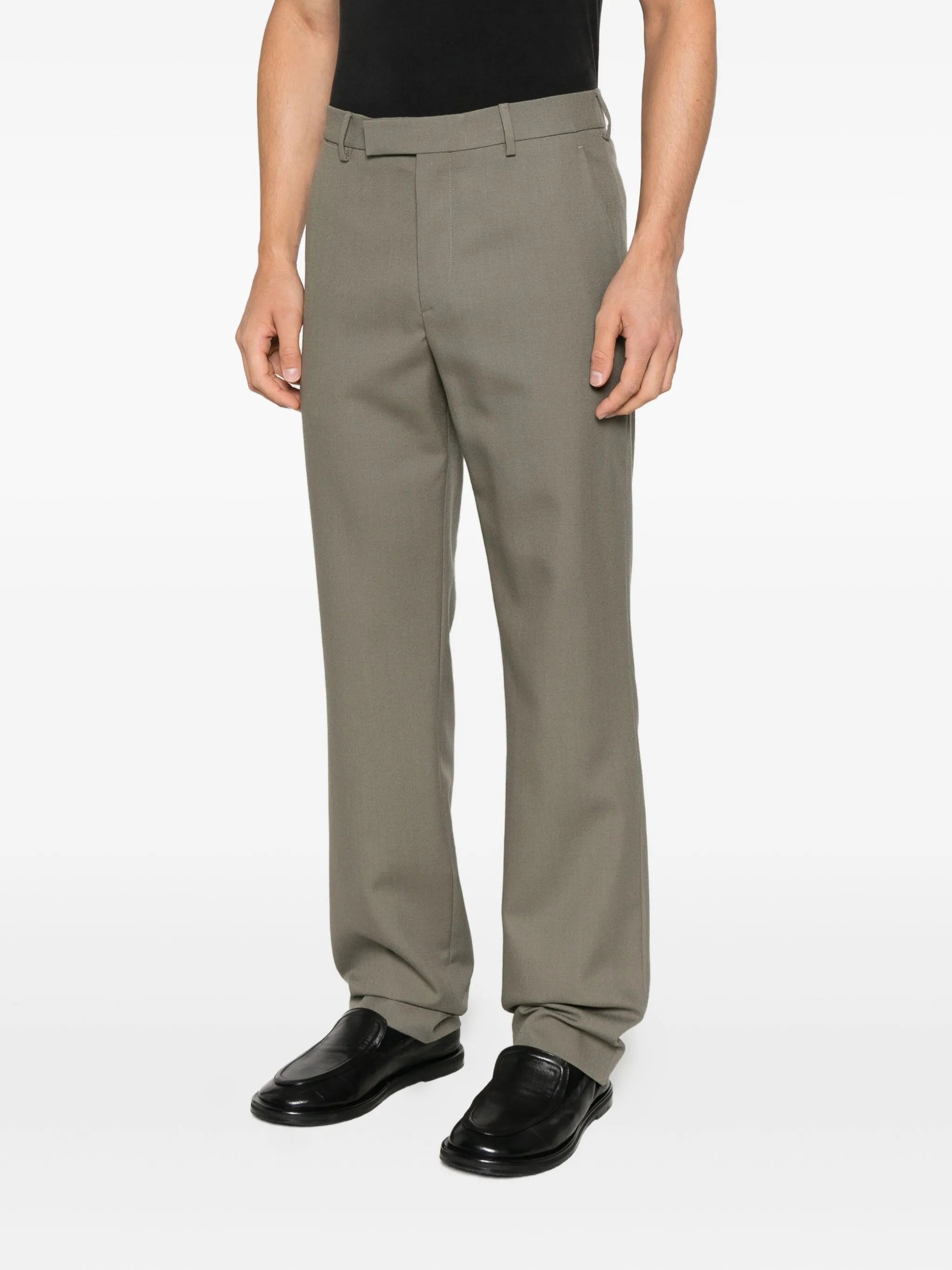 concealed-fastening wool trousers