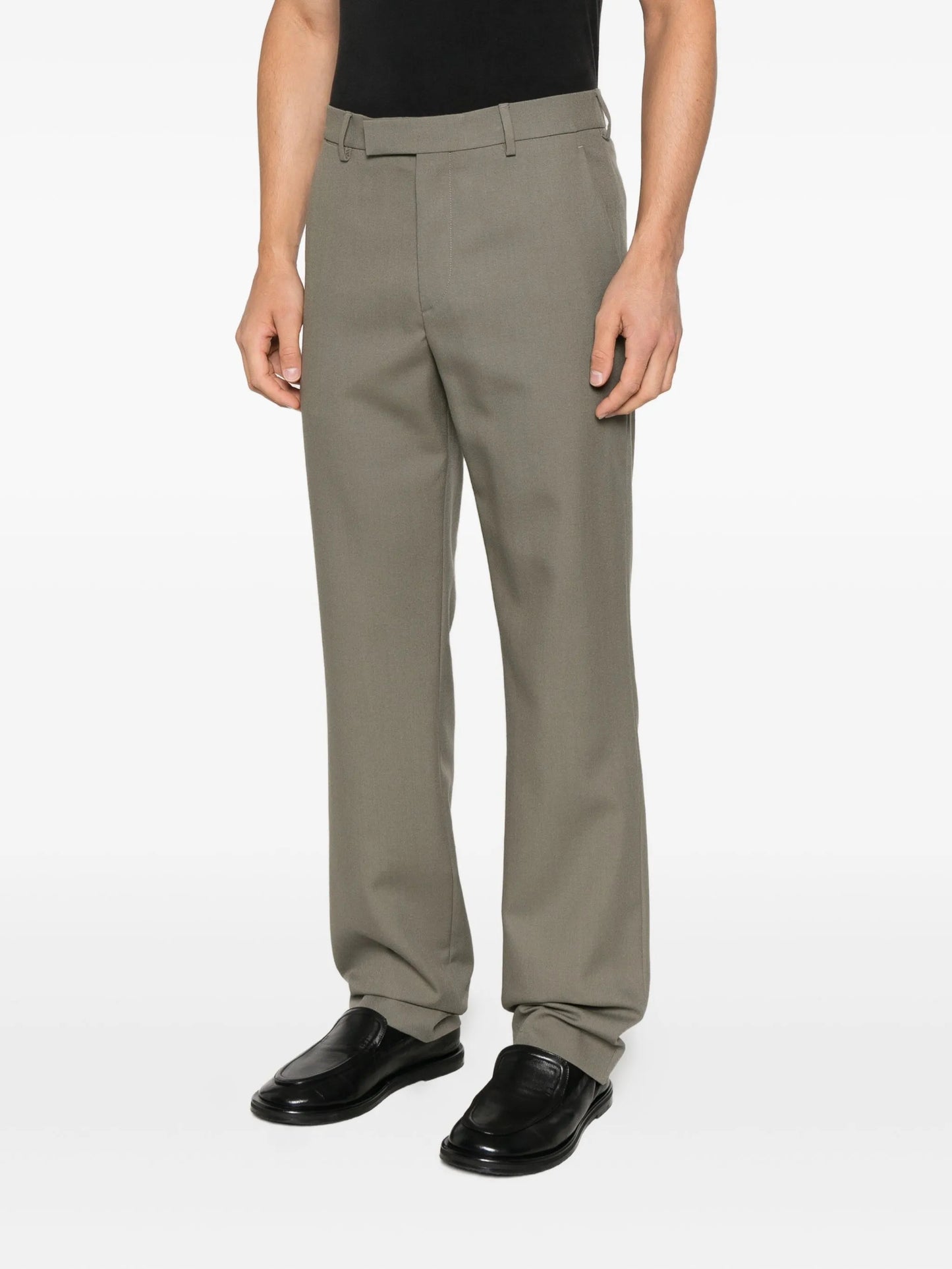 concealed-fastening wool trousers