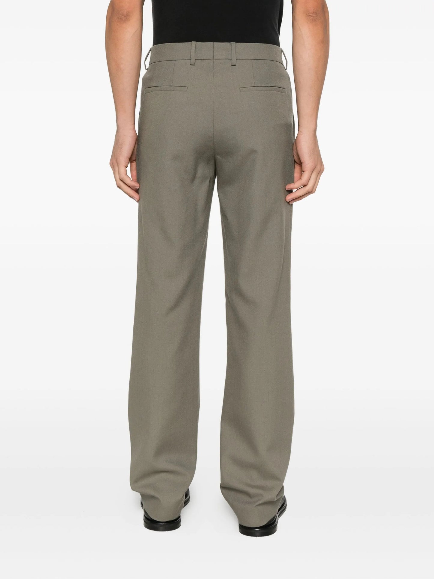 concealed-fastening wool trousers