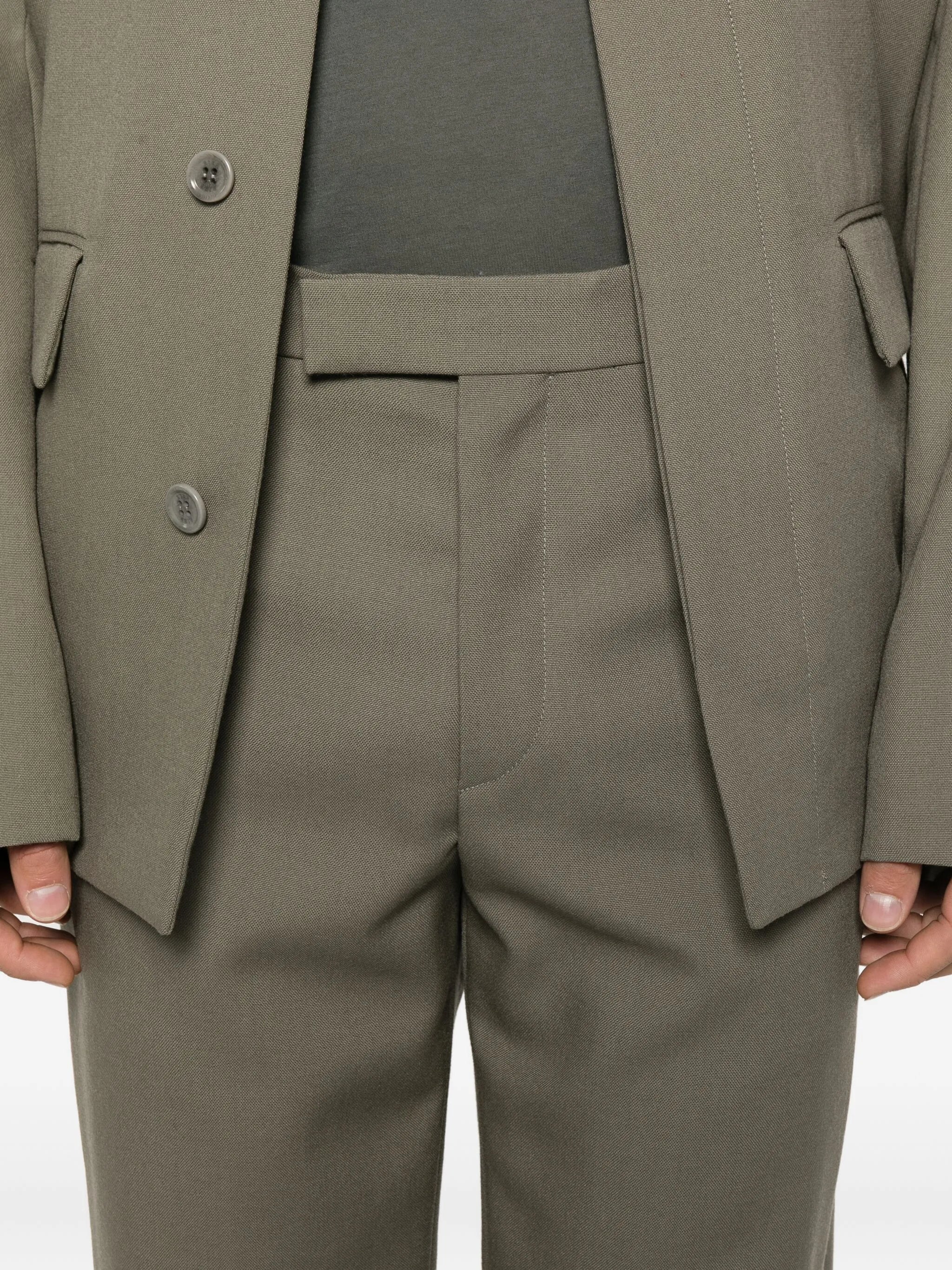 concealed-fastening wool trousers