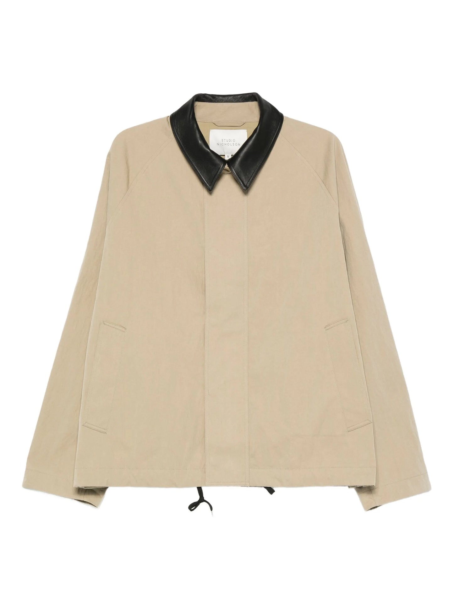 contrast-collar zip-up jacket