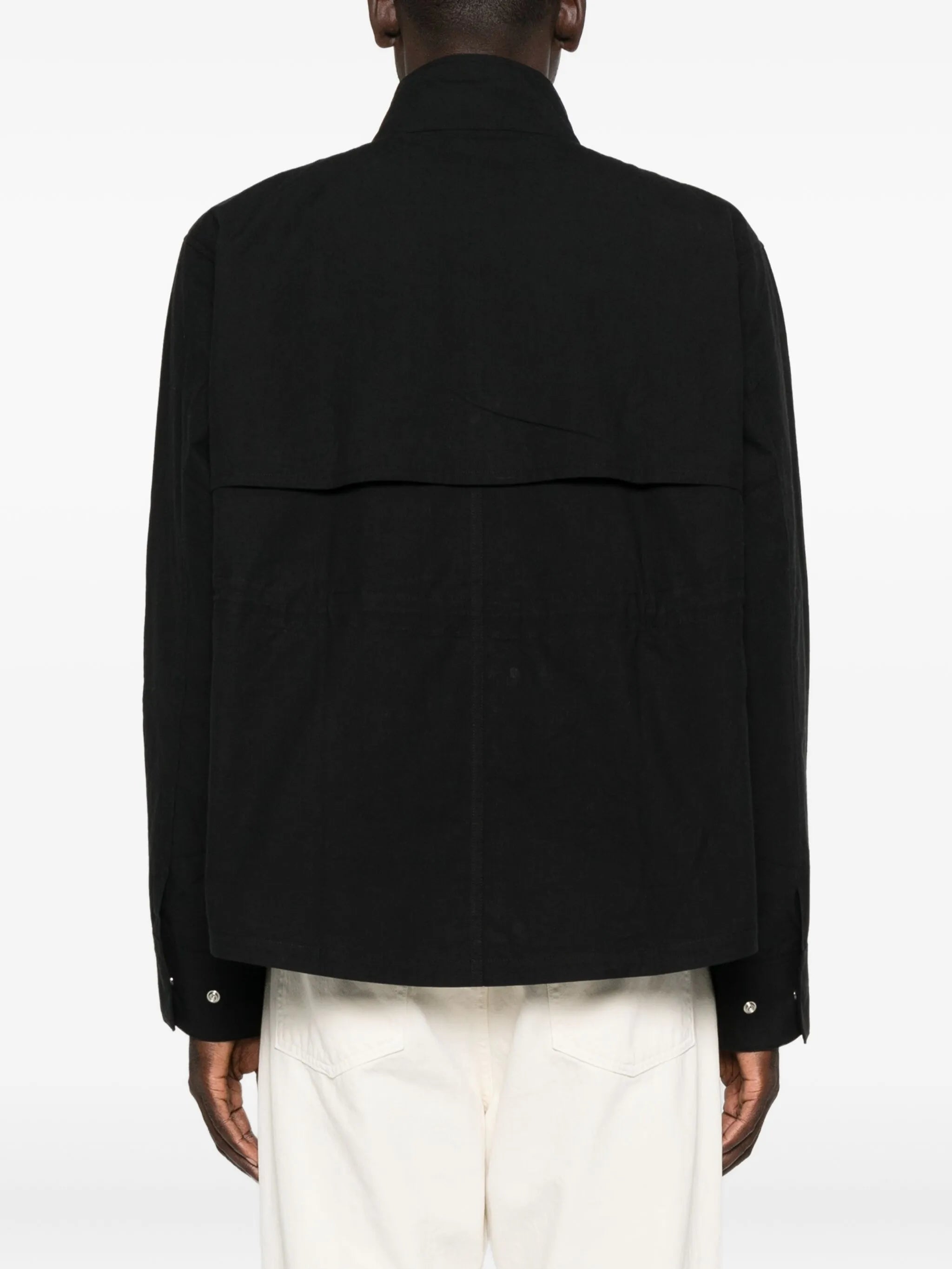 elasticated-waist multi-pocket jacket