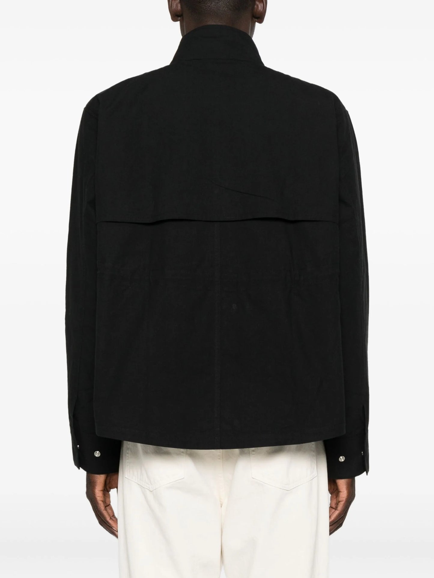 elasticated-waist multi-pocket jacket
