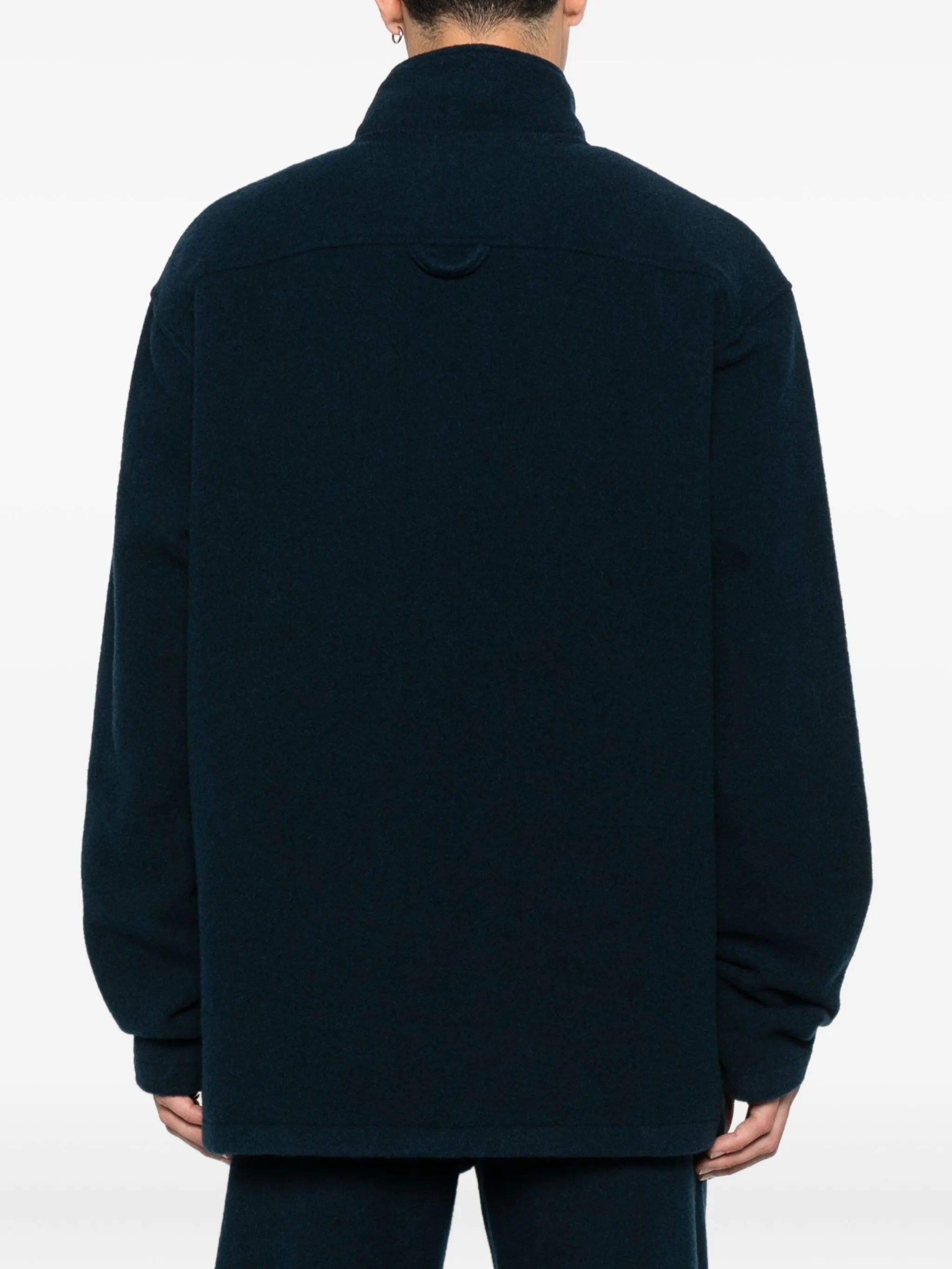 virgin wool zip-up sweater
