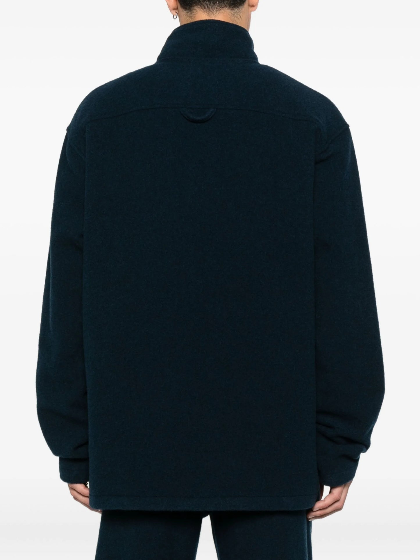 virgin wool zip-up sweater
