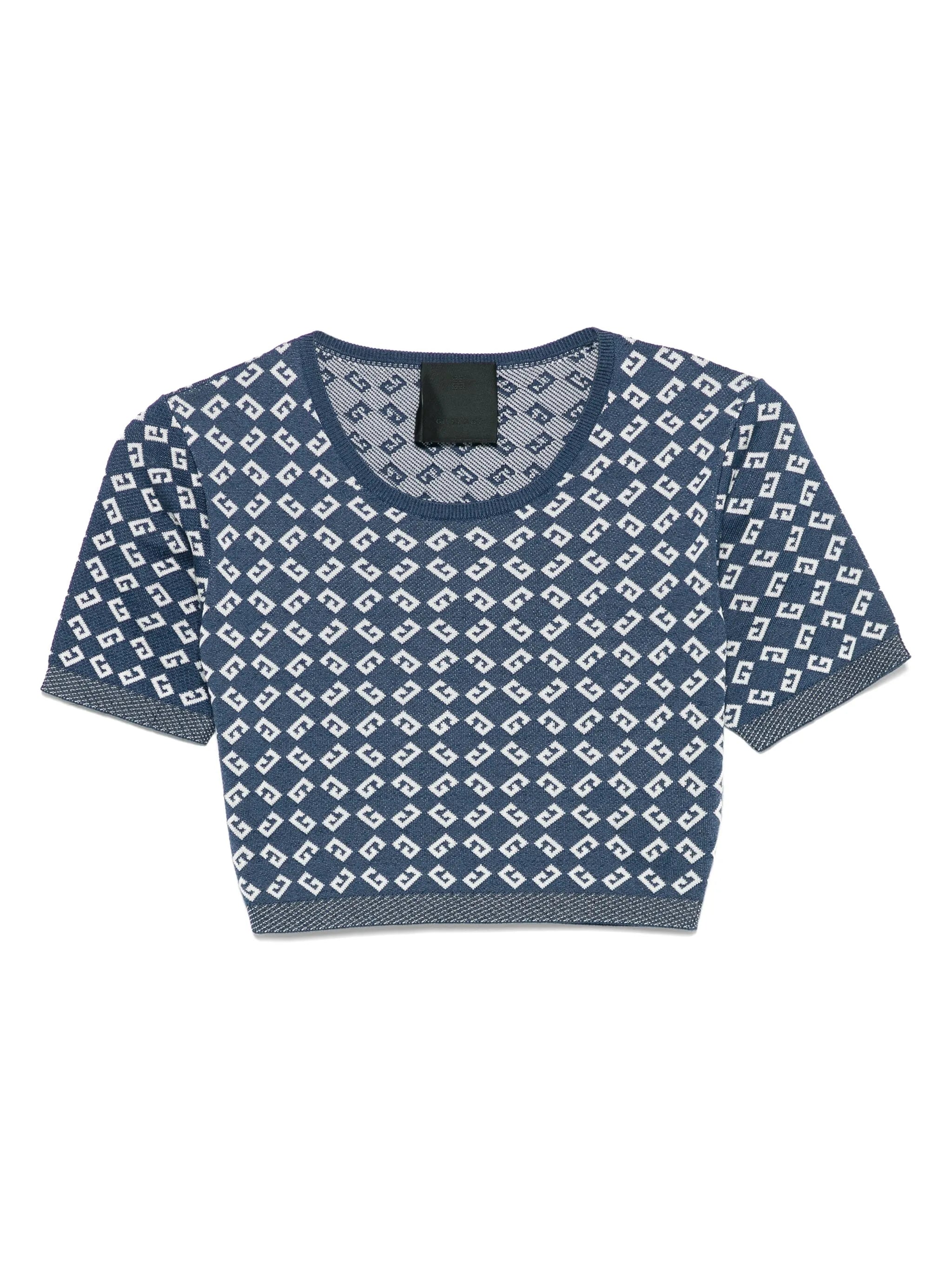 cropped sweater in monogram 72 jacquard