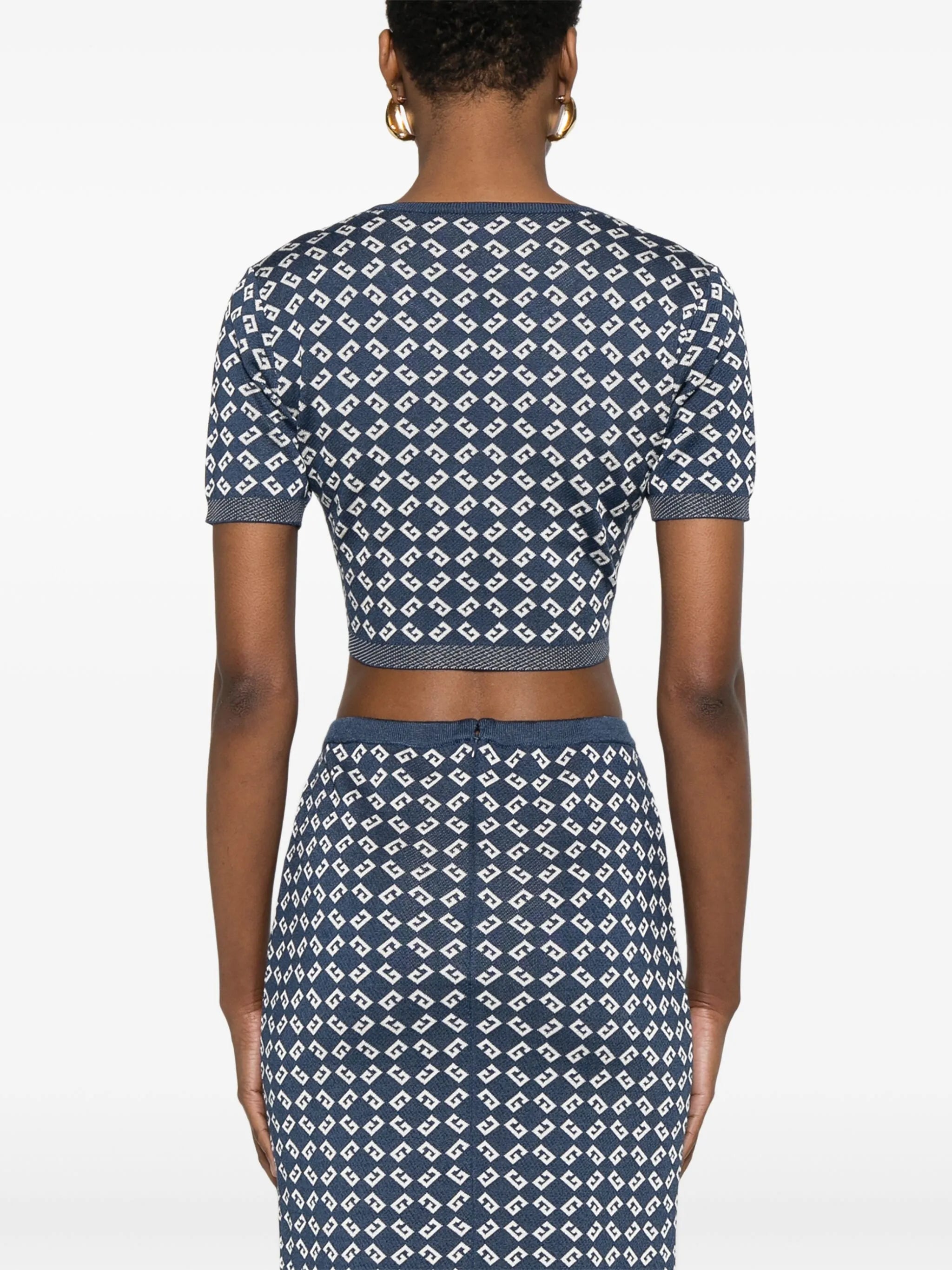 cropped sweater in monogram 72 jacquard