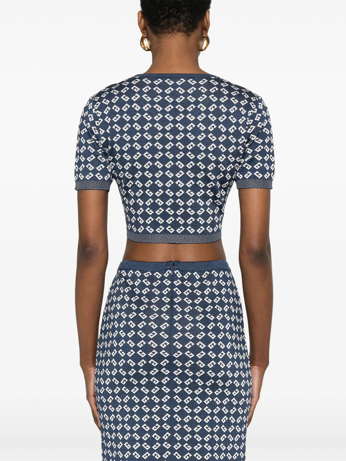 cropped sweater in monogram 72 jacquard