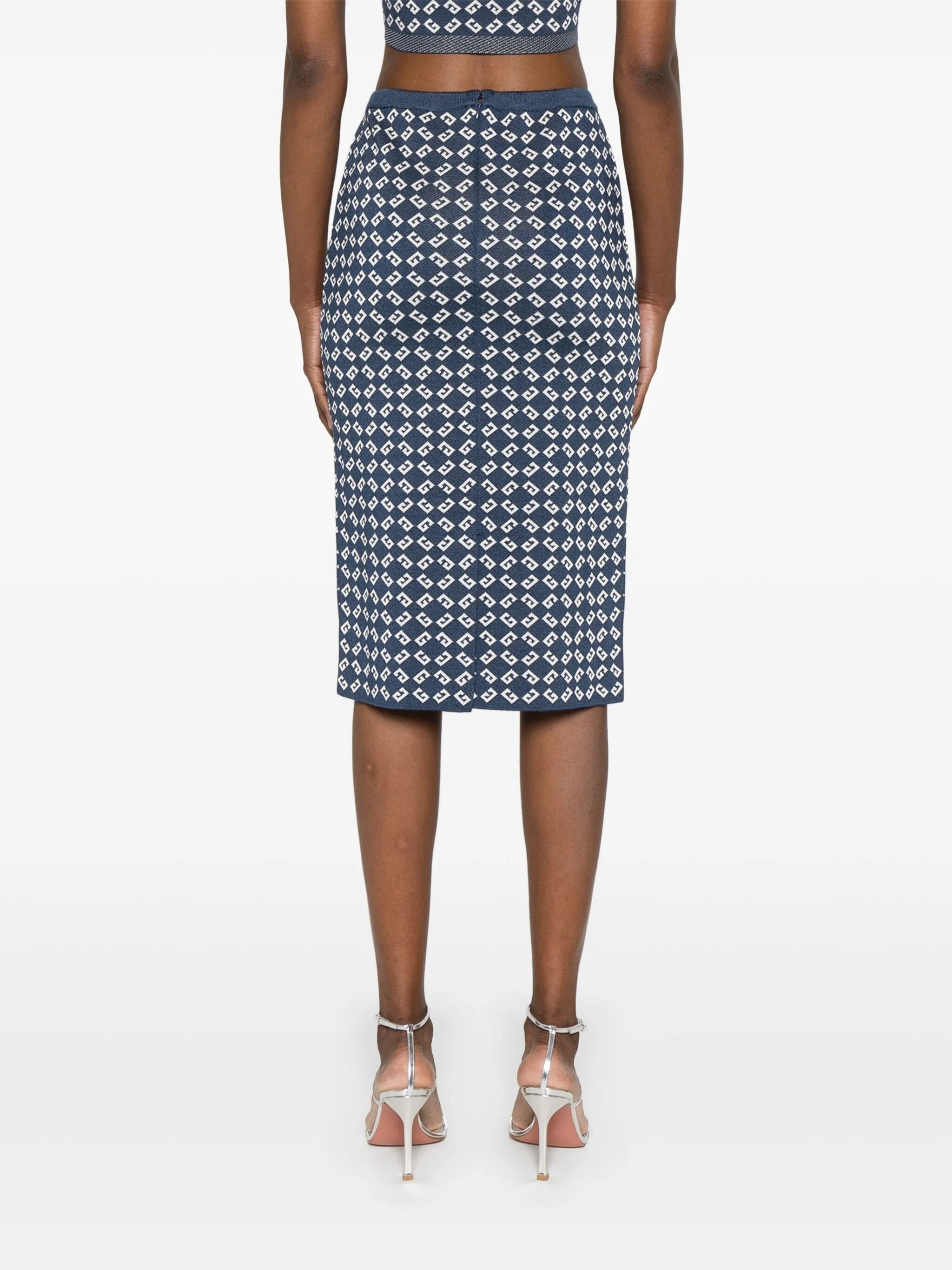 monogram 72-jacquard midi skirt
