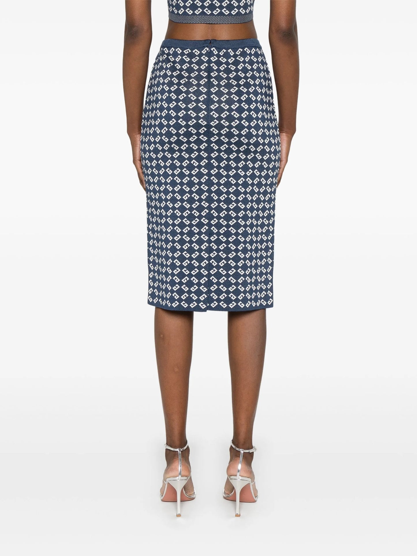 monogram 72-jacquard midi skirt