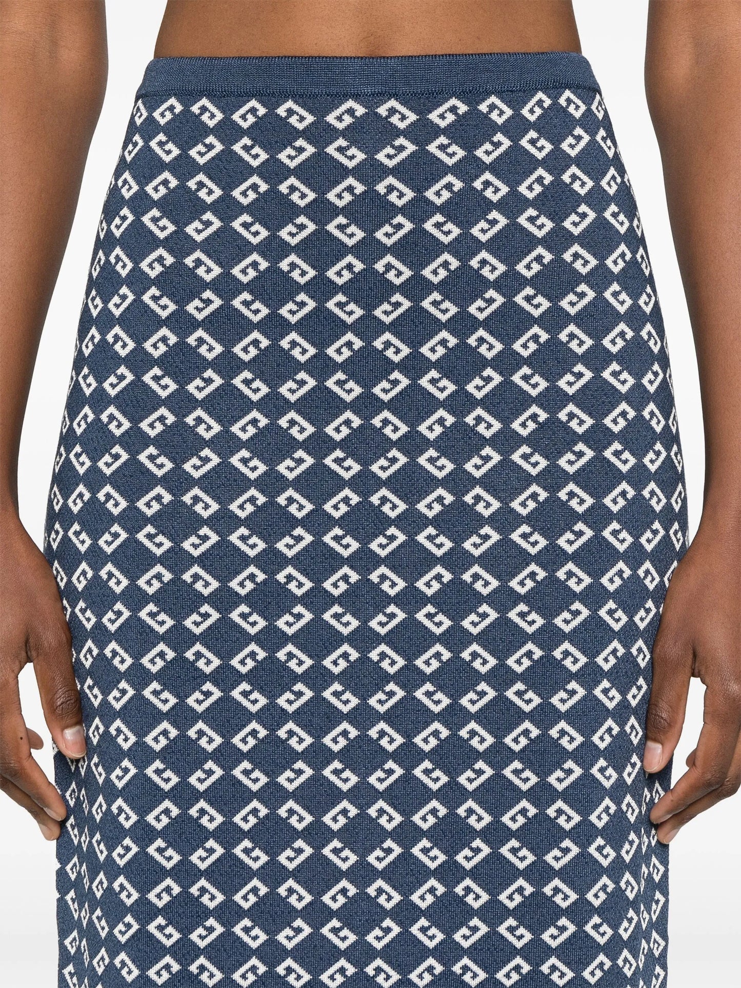 monogram 72-jacquard midi skirt