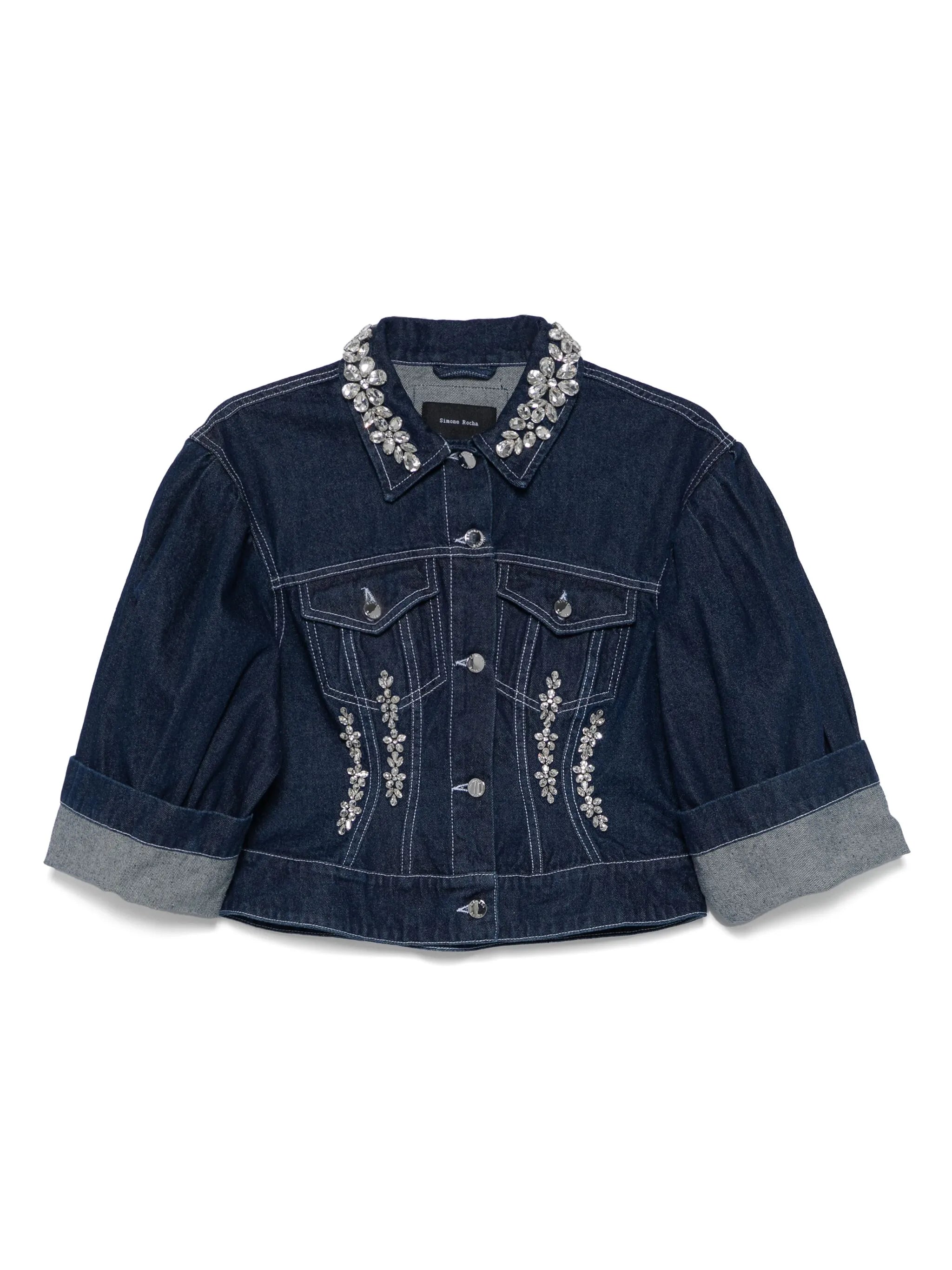 crystal-embellished denim jacket