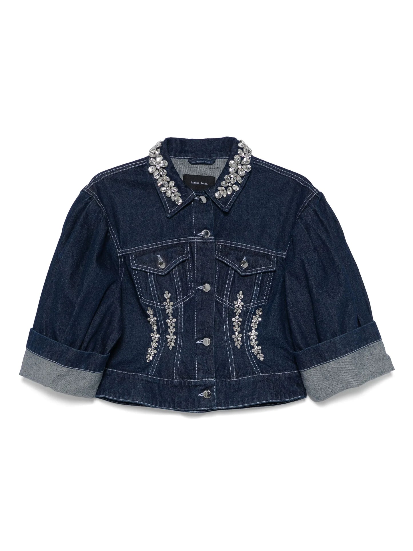 crystal-embellished denim jacket