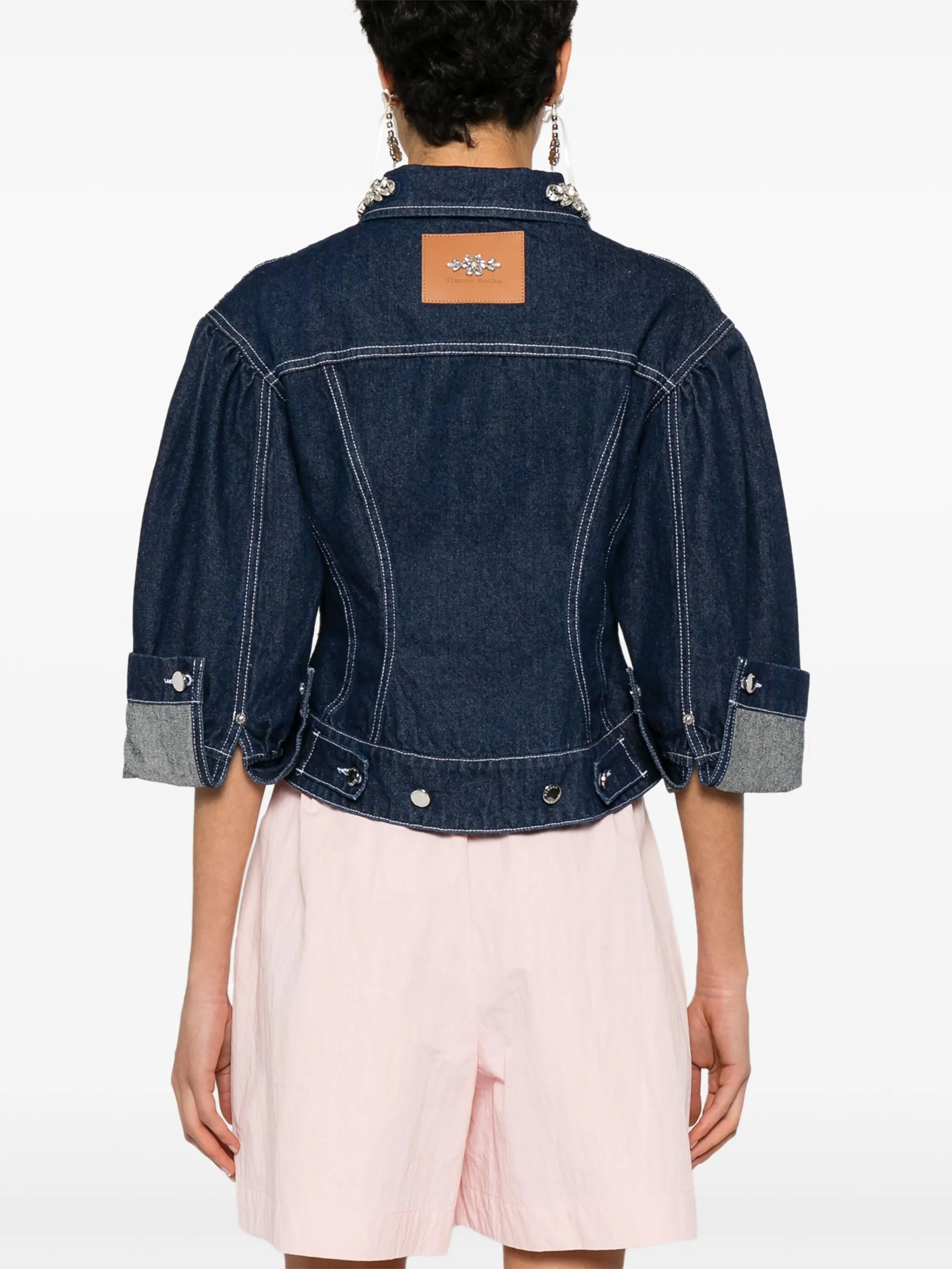 crystal-embellished denim jacket