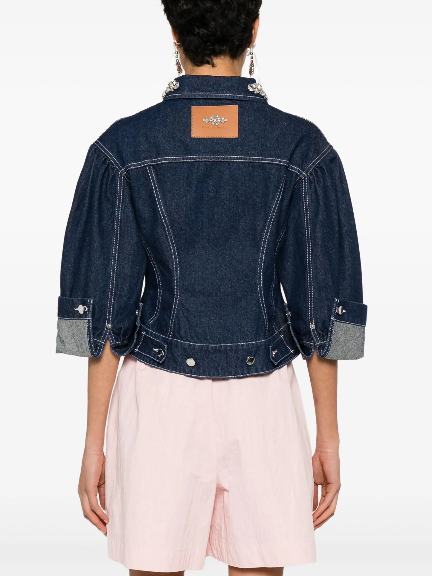 crystal-embellished denim jacket