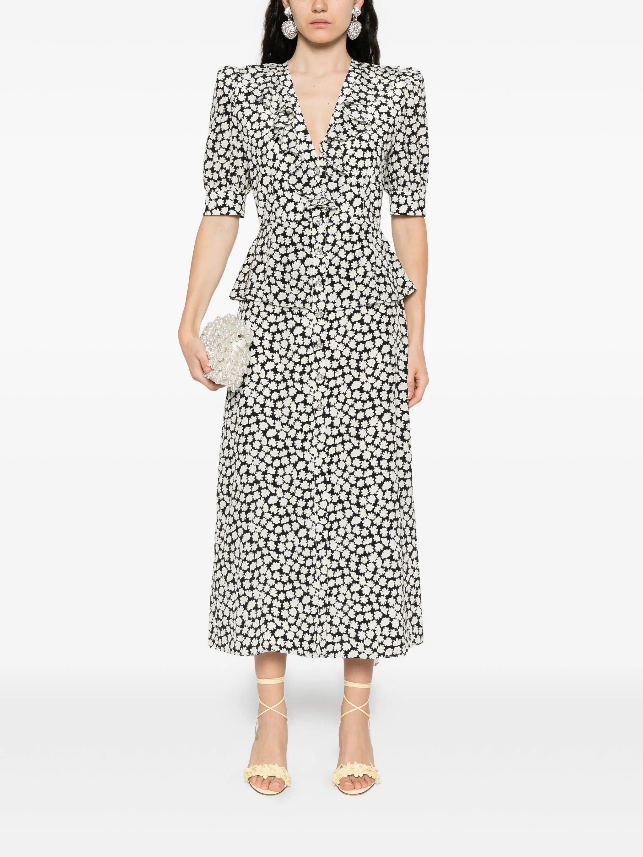 floral-print midi dress