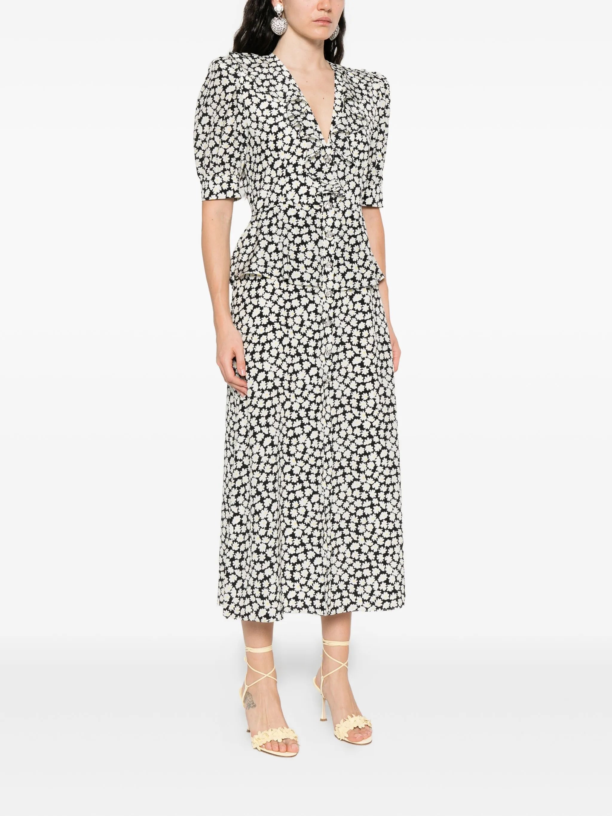 floral-print midi dress