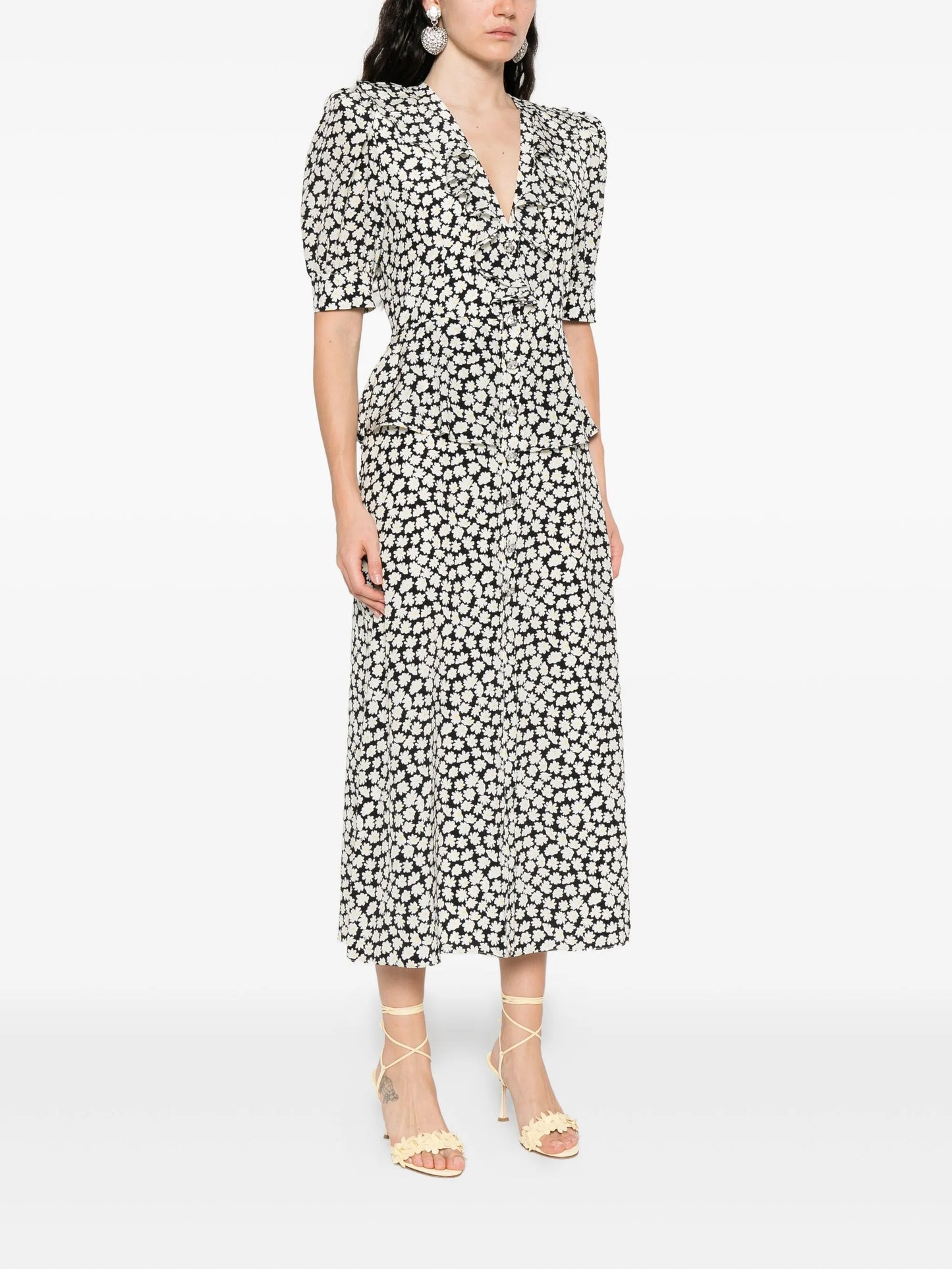 floral-print midi dress