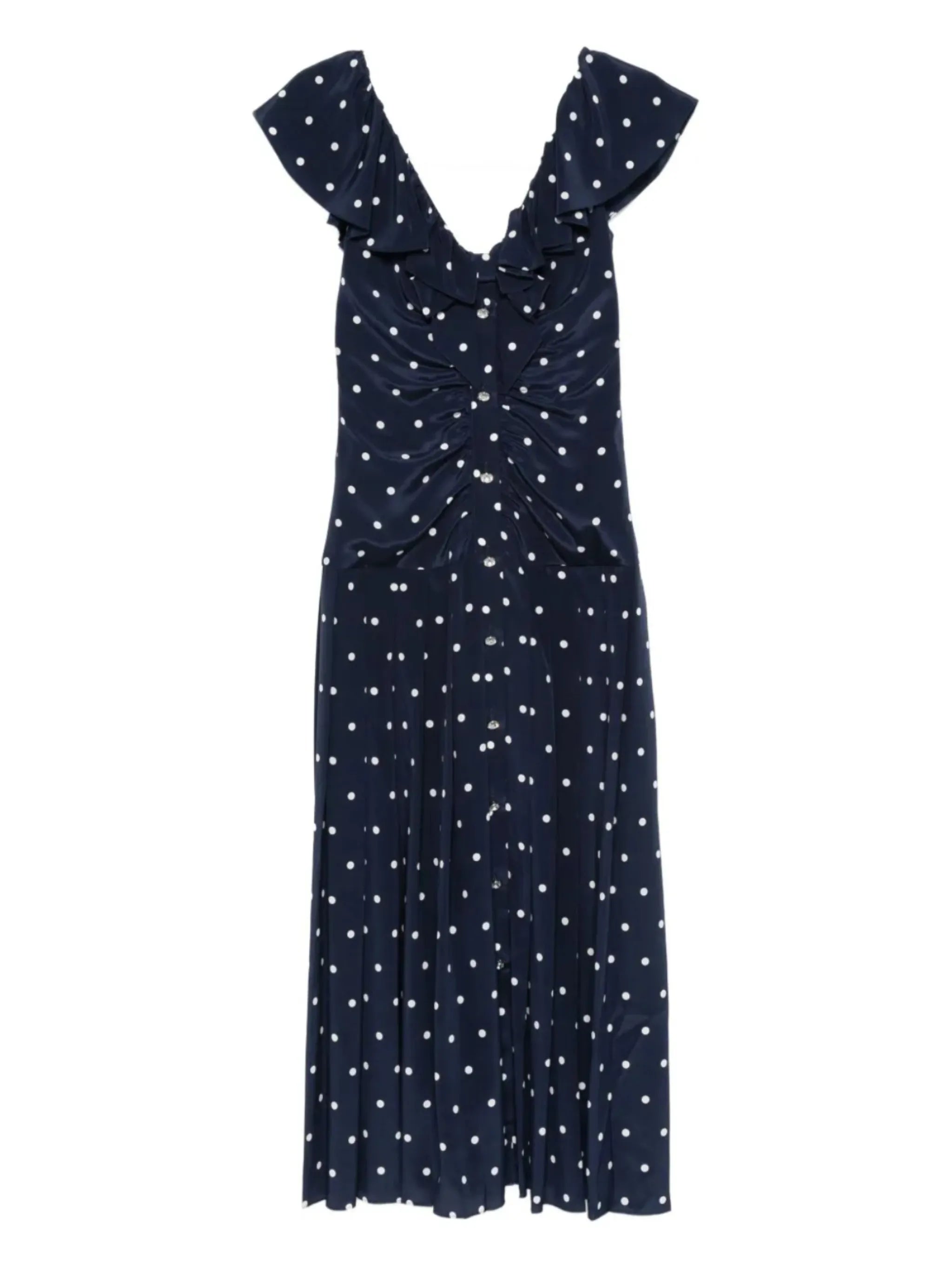 polka dot-print ruffled dress
