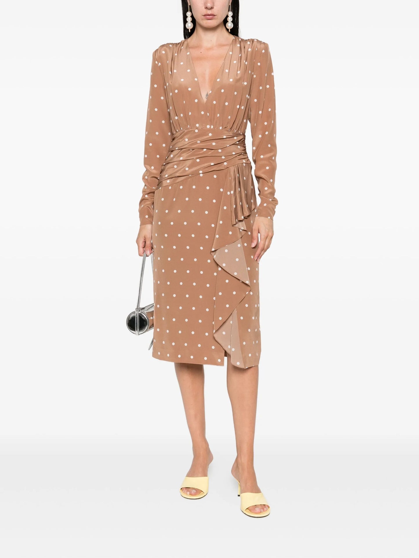 polka dot-print midi dress