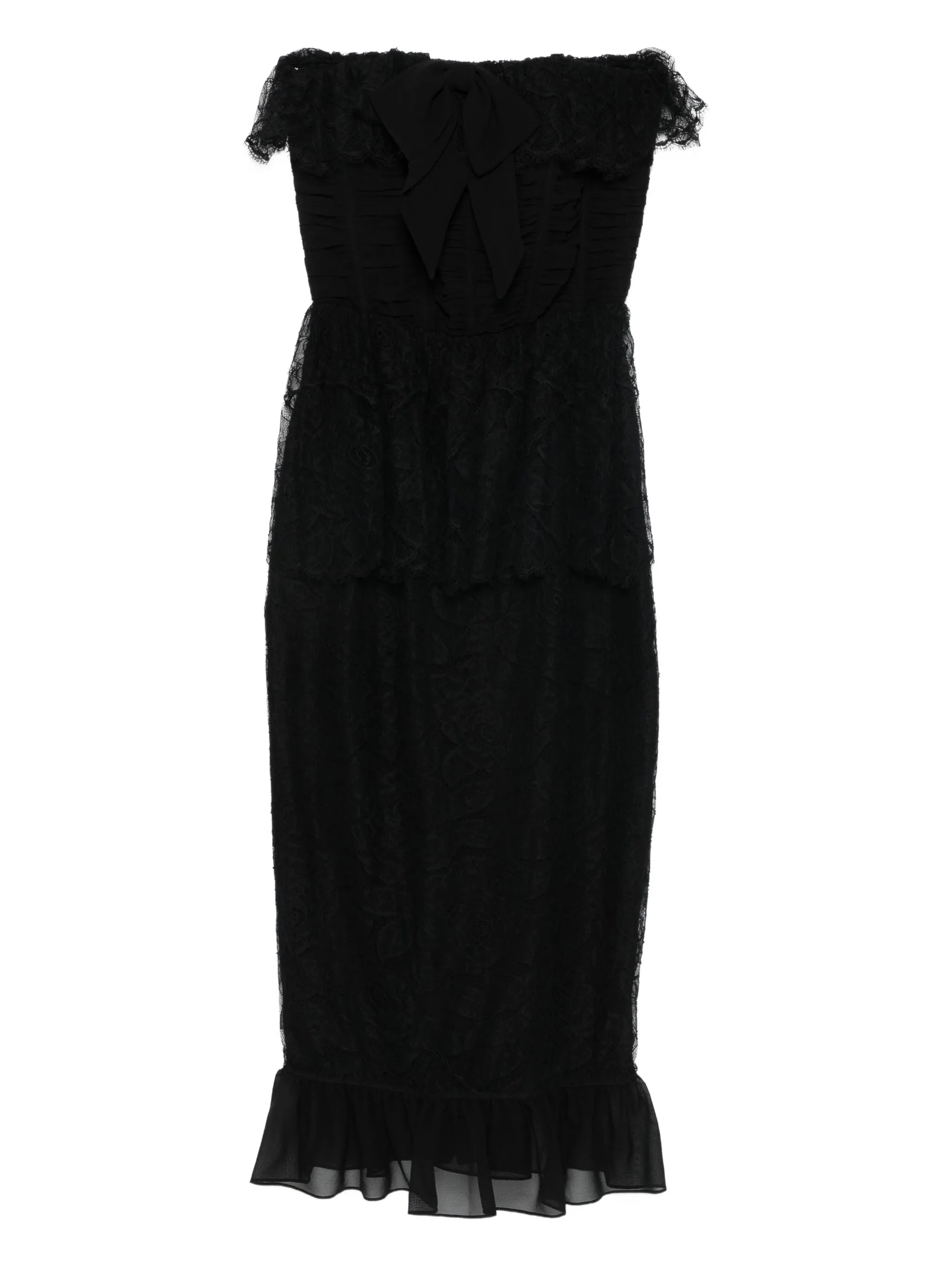 bow-lace ruffled dress