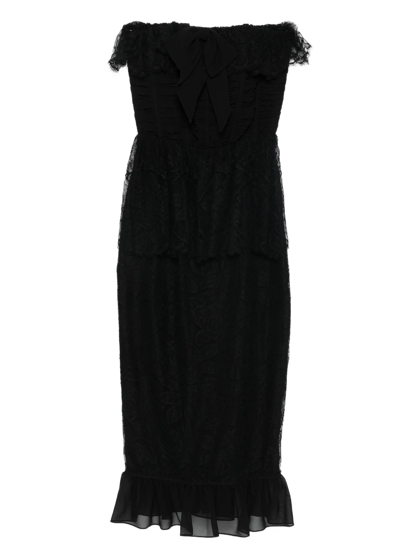 bow-lace ruffled dress