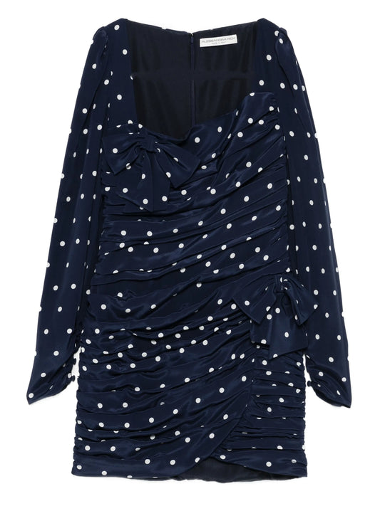 polka-dot bow mini dress
