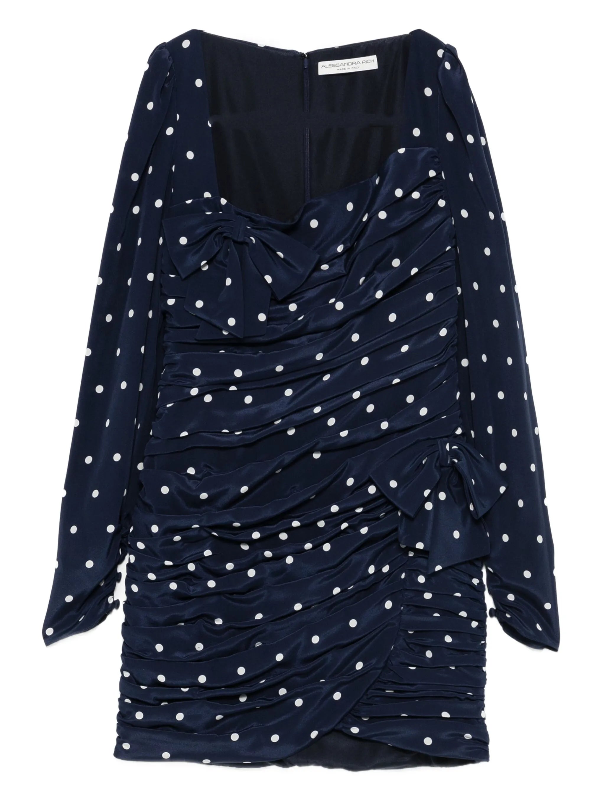 polka-dot bow mini dress