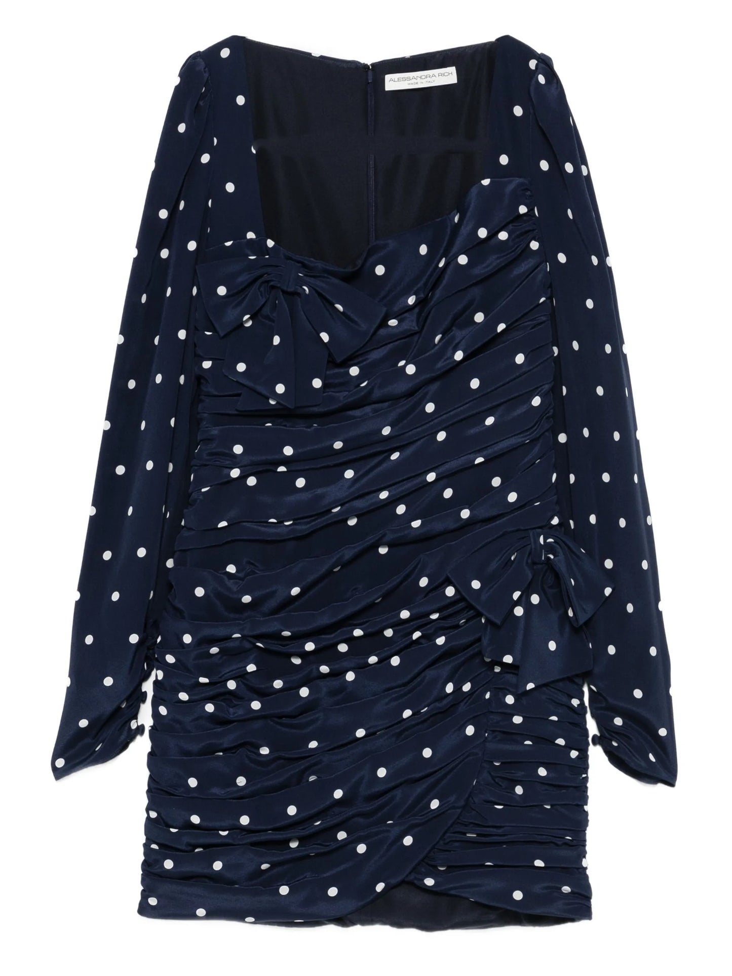 polka-dot bow mini dress