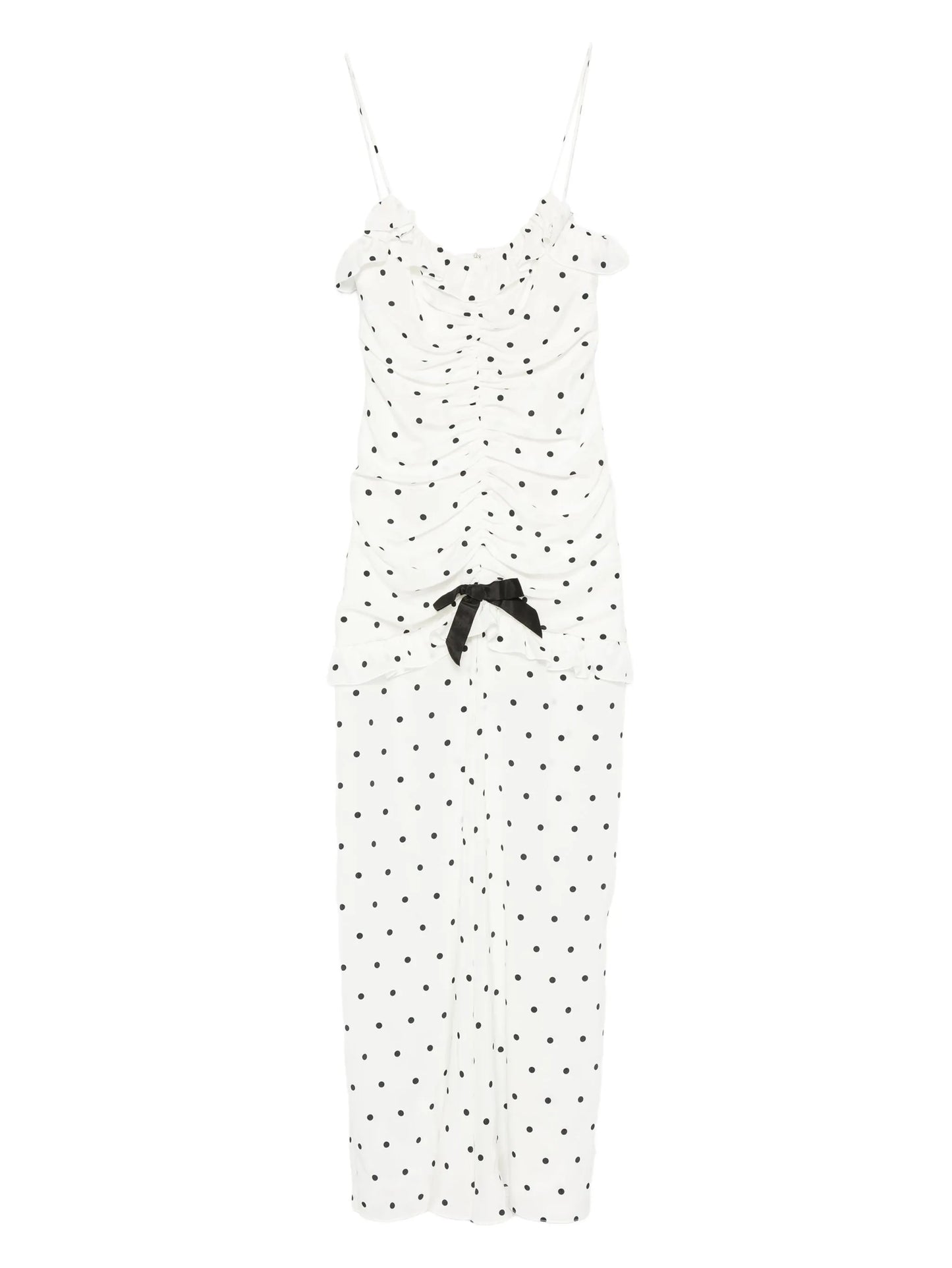 polka dot-print ruched dress