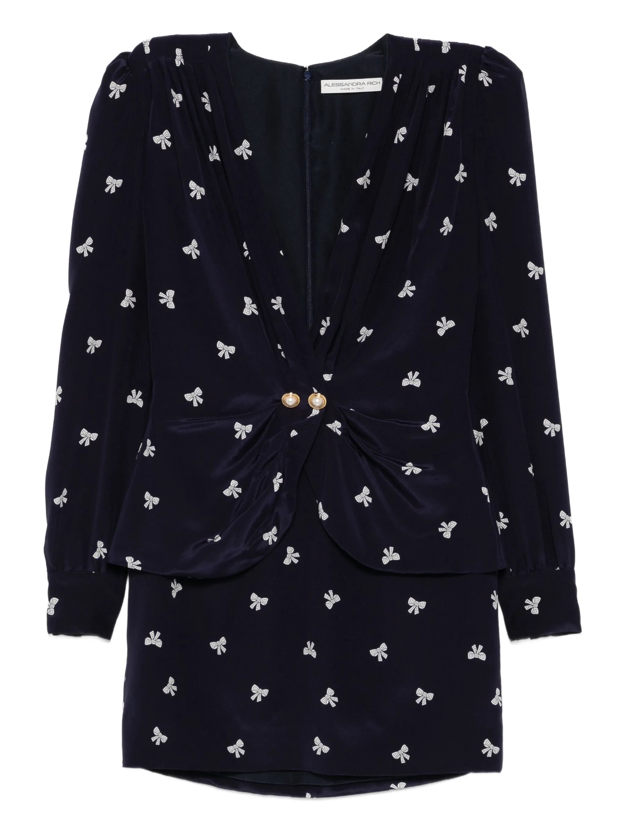 bow-print mini dress