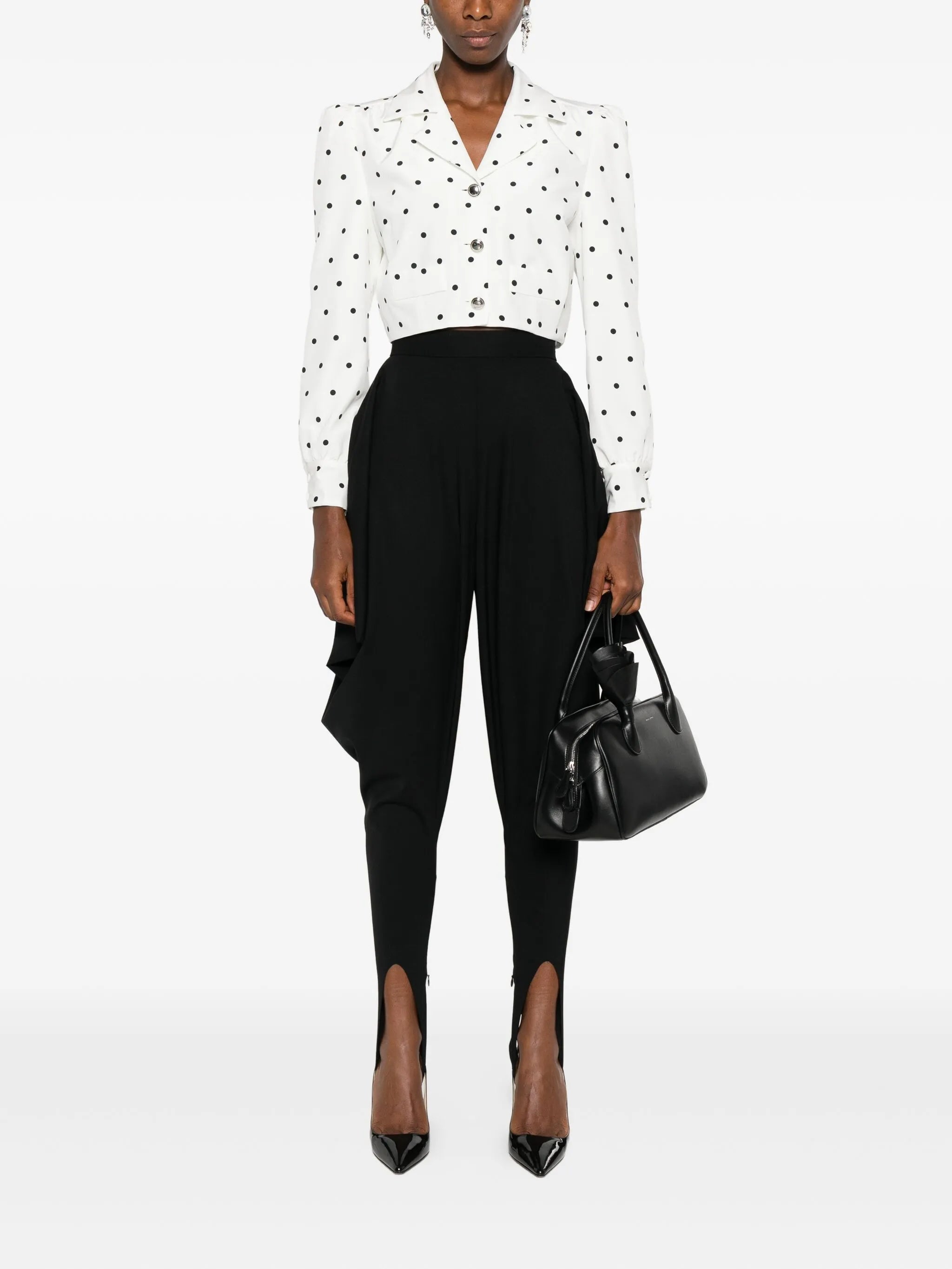 polka-dot buttoned jacket