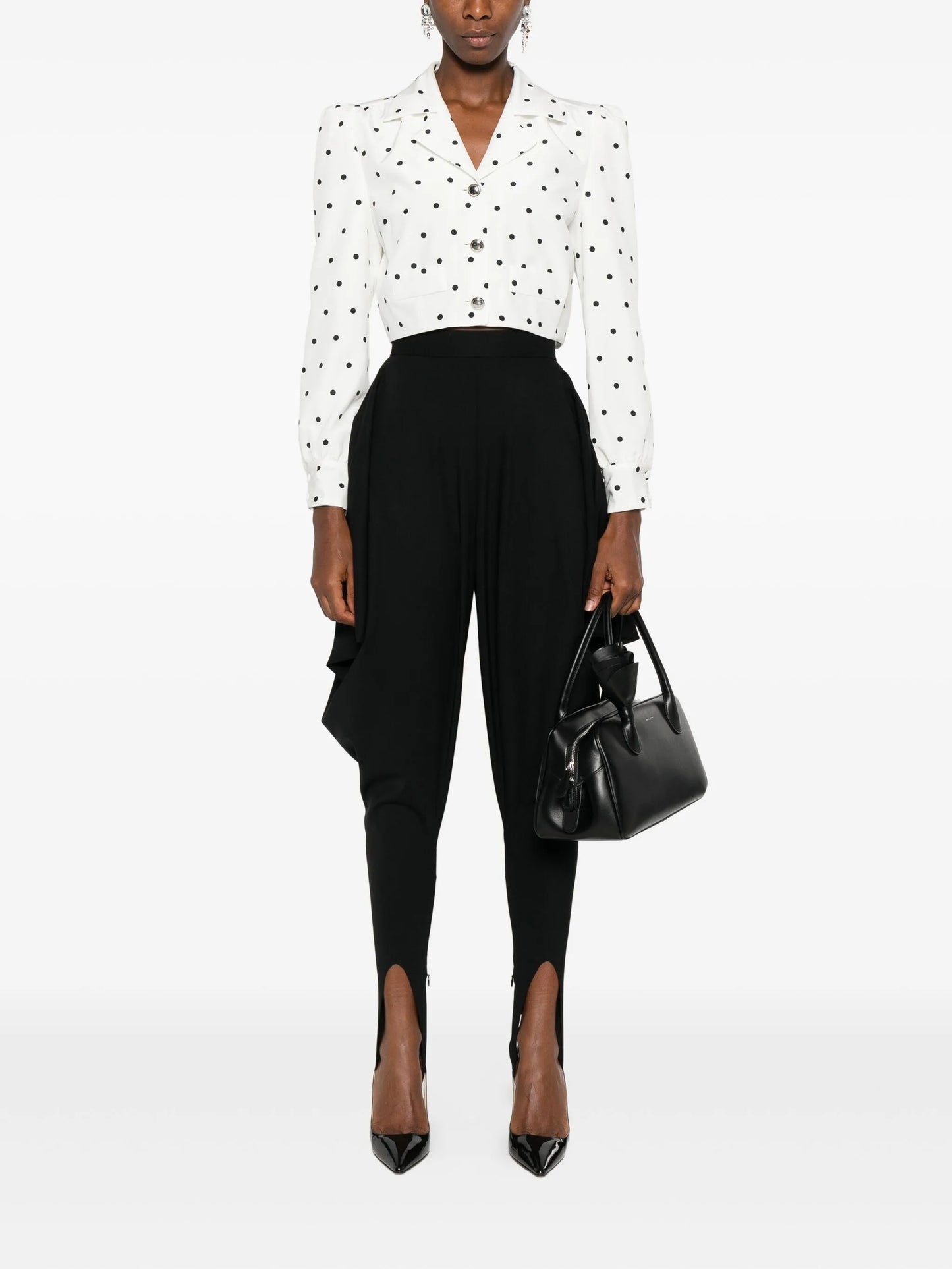 polka-dot buttoned jacket