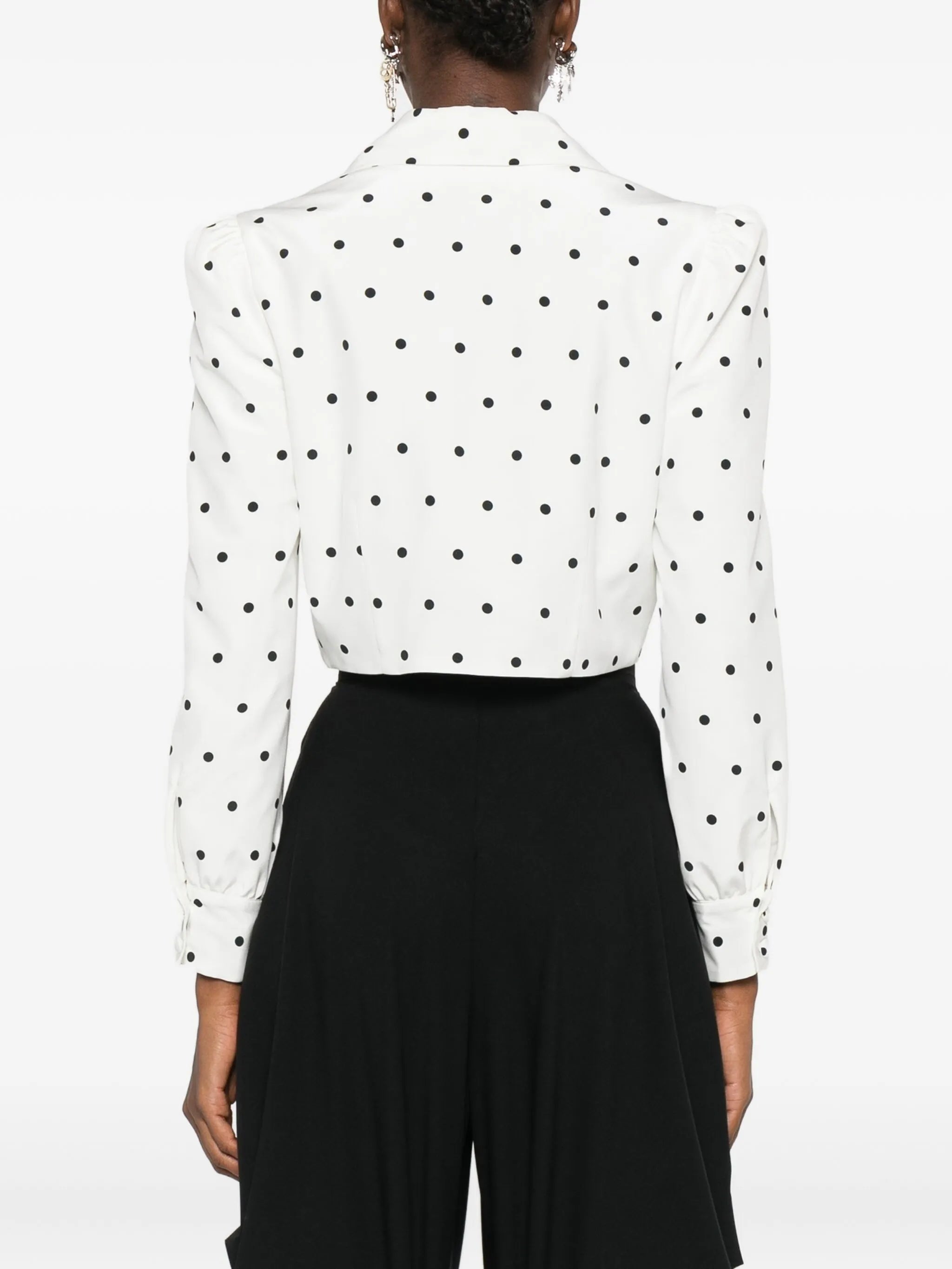 polka-dot buttoned jacket