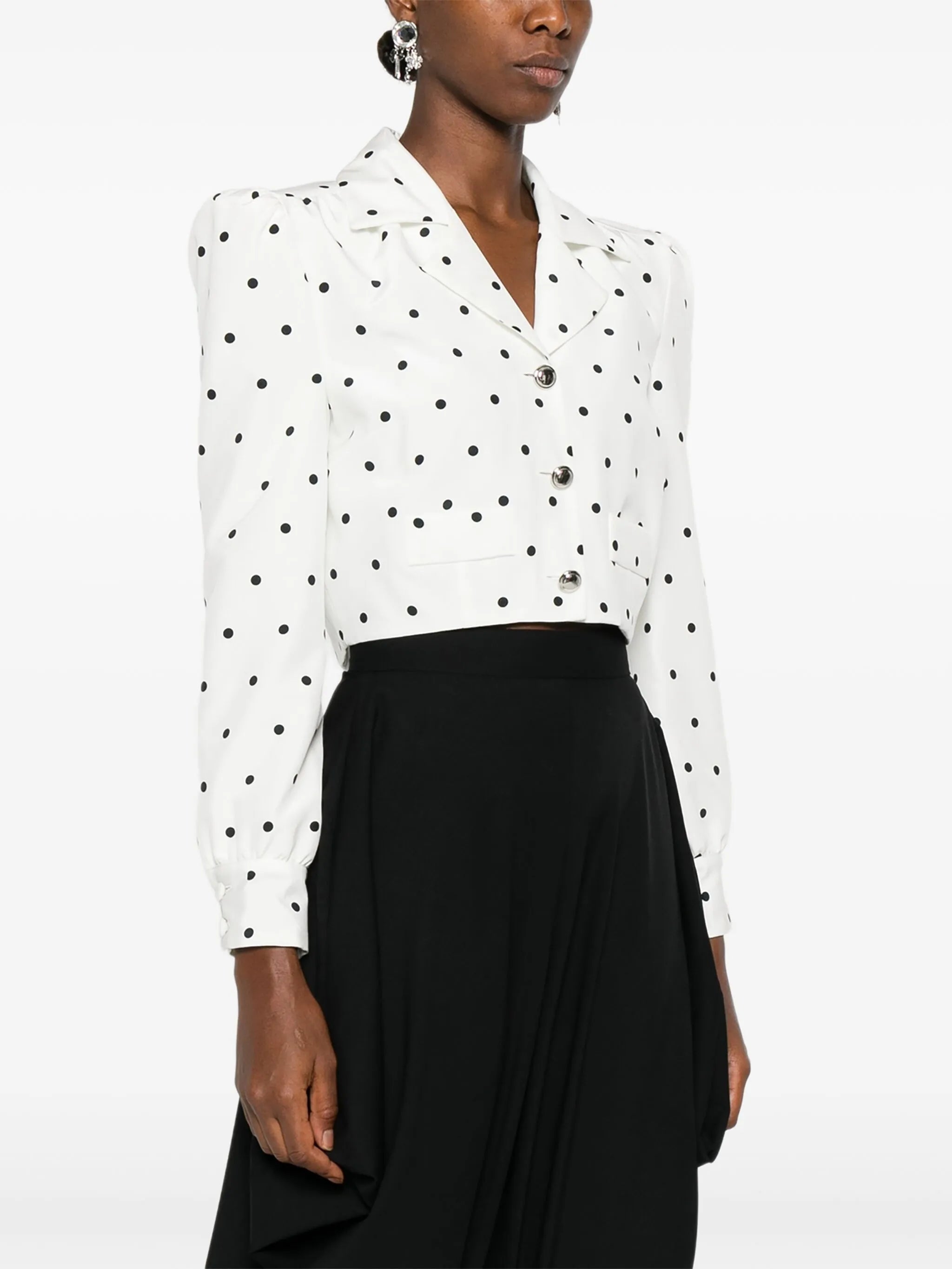 polka-dot buttoned jacket