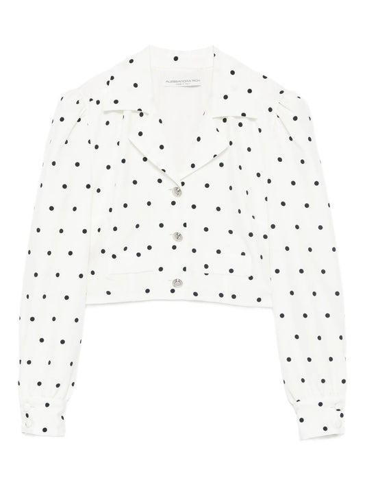 polka-dot buttoned jacket