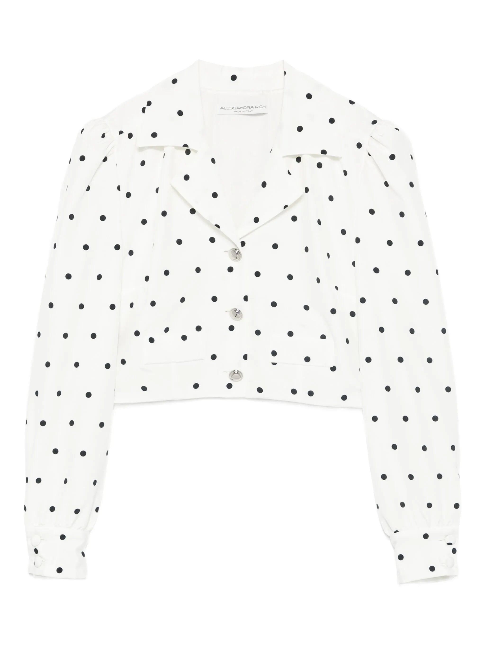polka-dot buttoned jacket