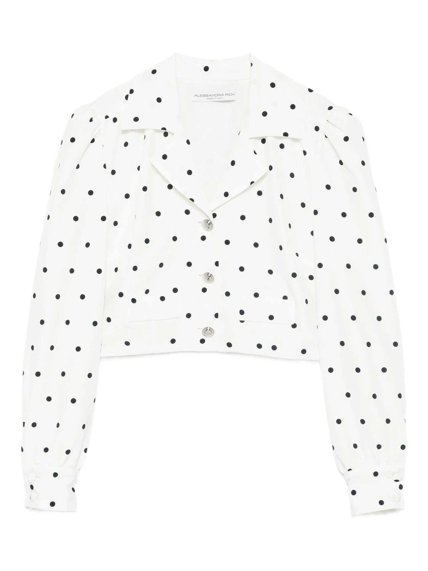 polka-dot buttoned jacket