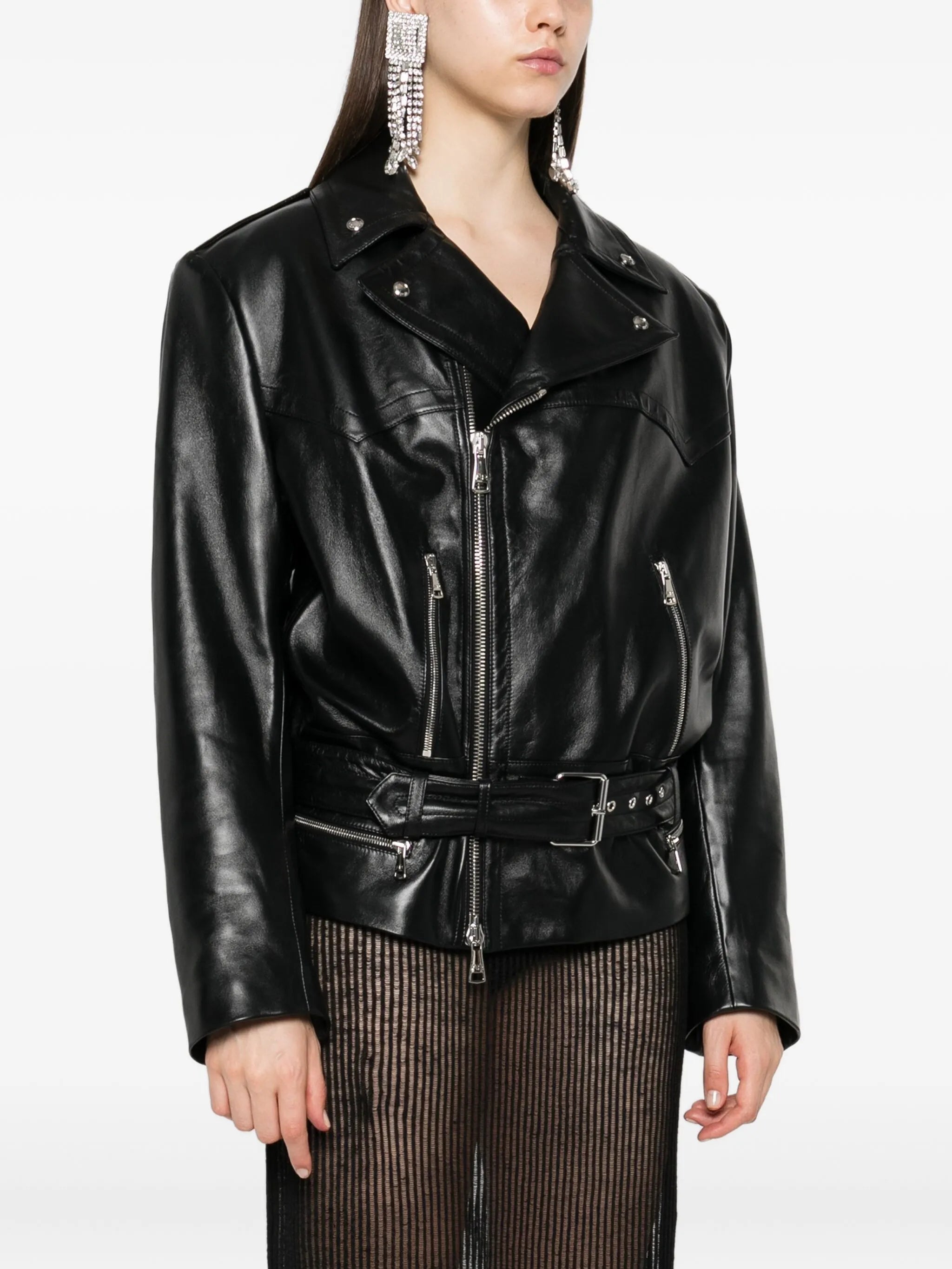 leather biker jacket